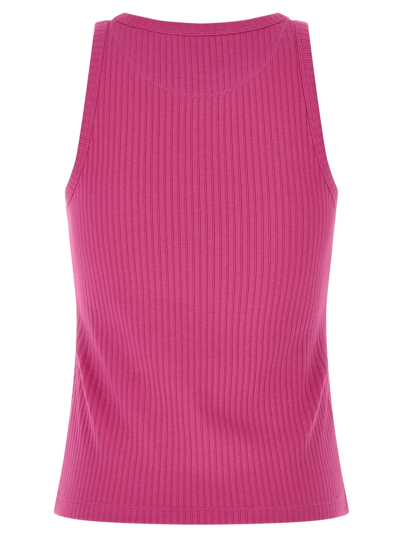 Logo patch tank top Fuchsia Cotton Tops