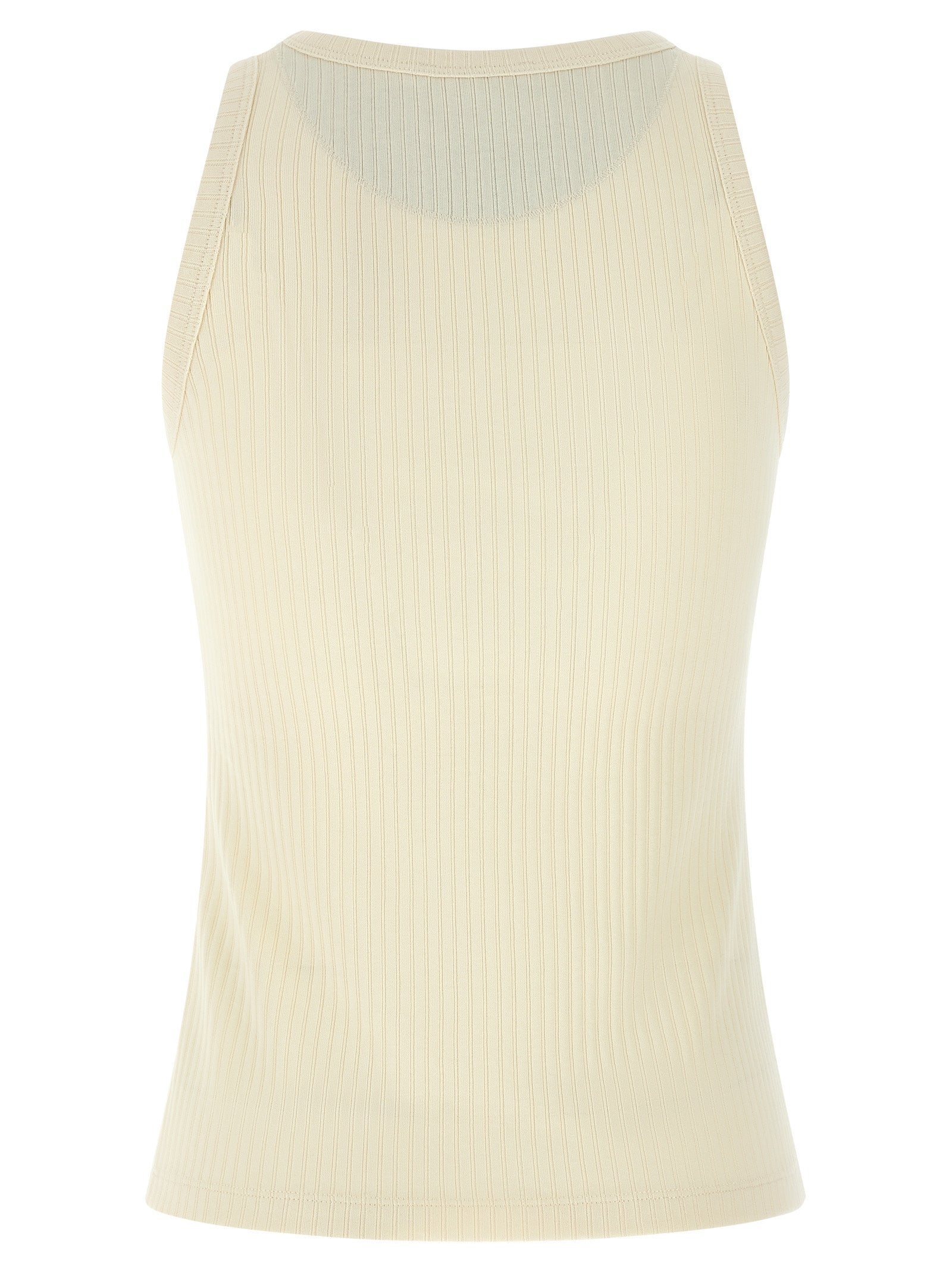 Logo patch tank top Beige Cotton Tops