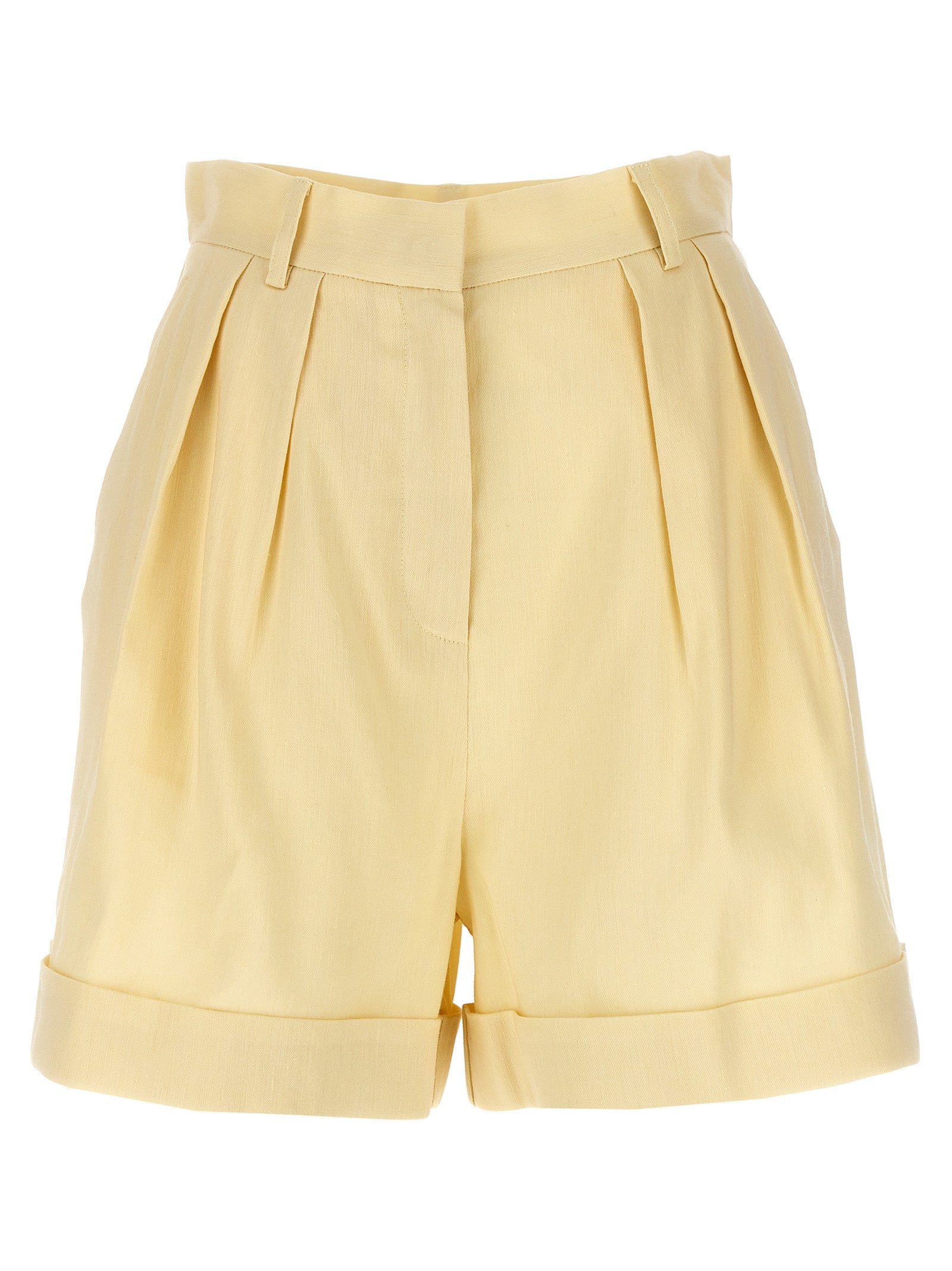 Rina bermuda shorts Yellow Linen Bermuda