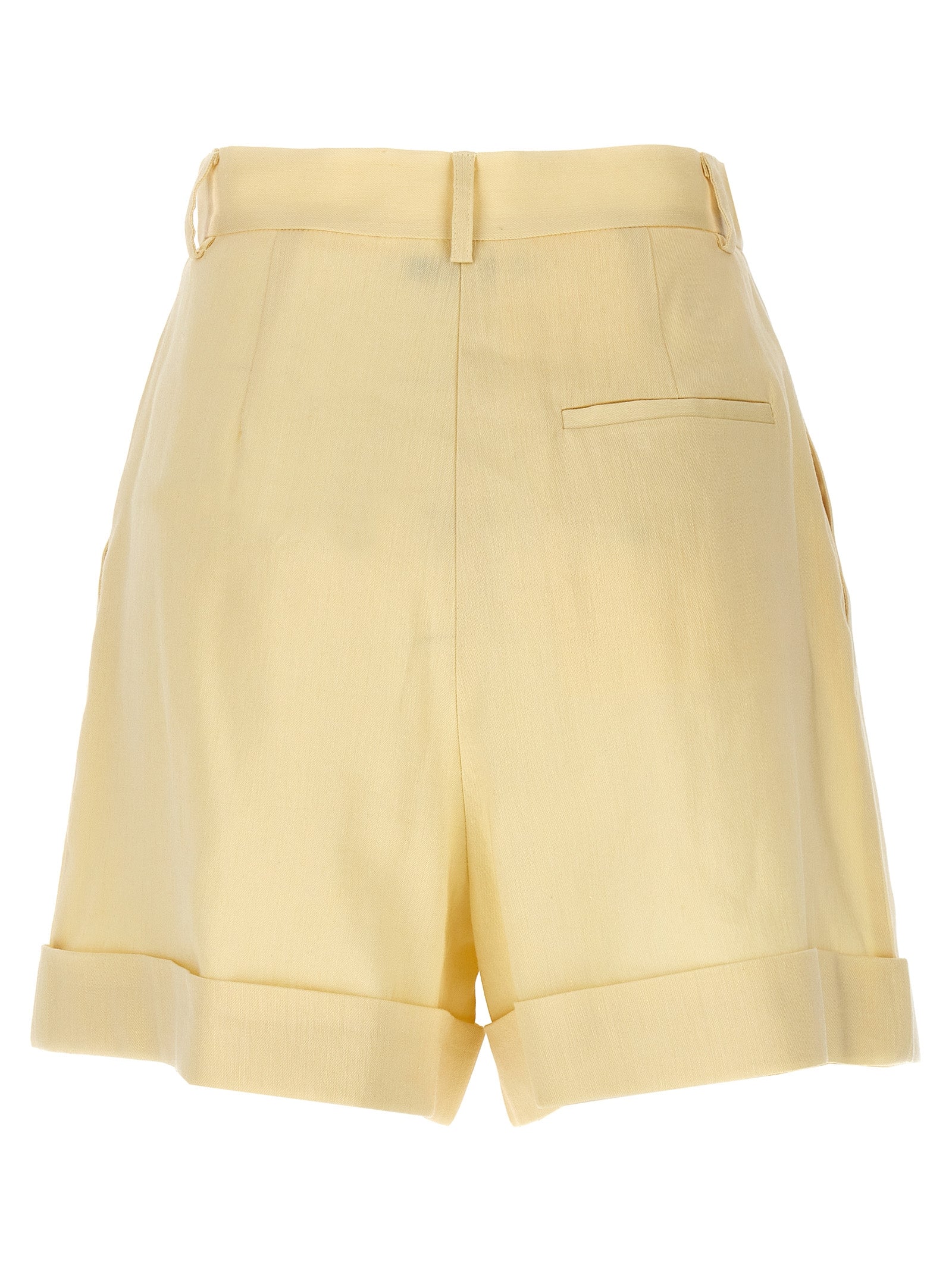 Rina bermuda shorts Yellow Linen Bermuda