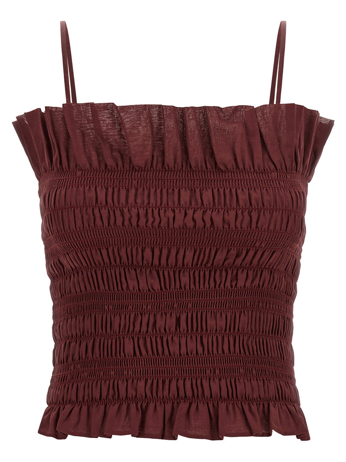 Suri Top Bordeaux Cotton Tops