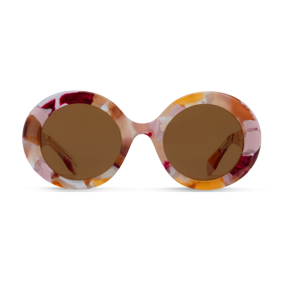 Gucci GG1748S Linea RE-ACE Lettering 001 Pink Brown Multicolore Recycled Acetate Occhiali Da Sole