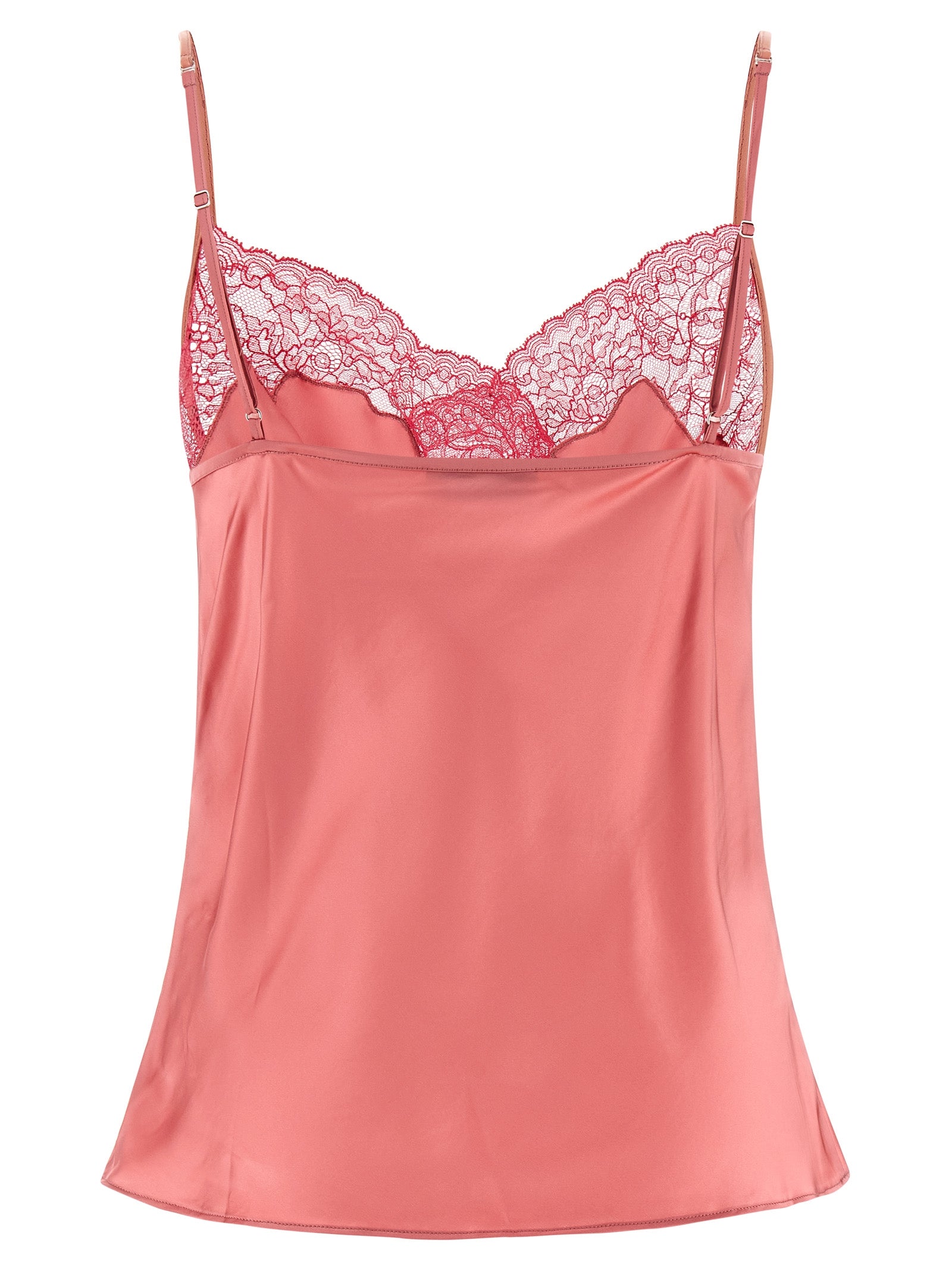 Signature Lace top Pink Viscose Spandex Tops