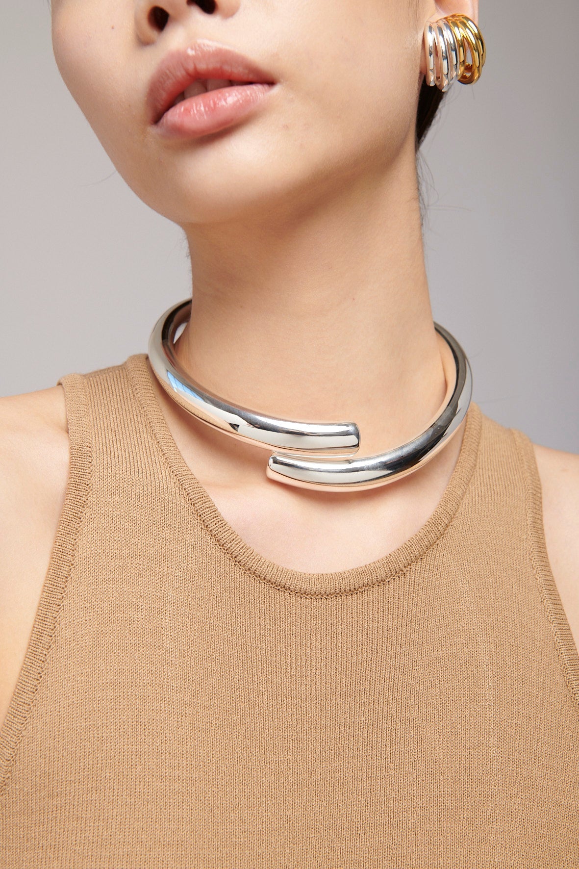 Choker Tube Silver __single__ Necklaces