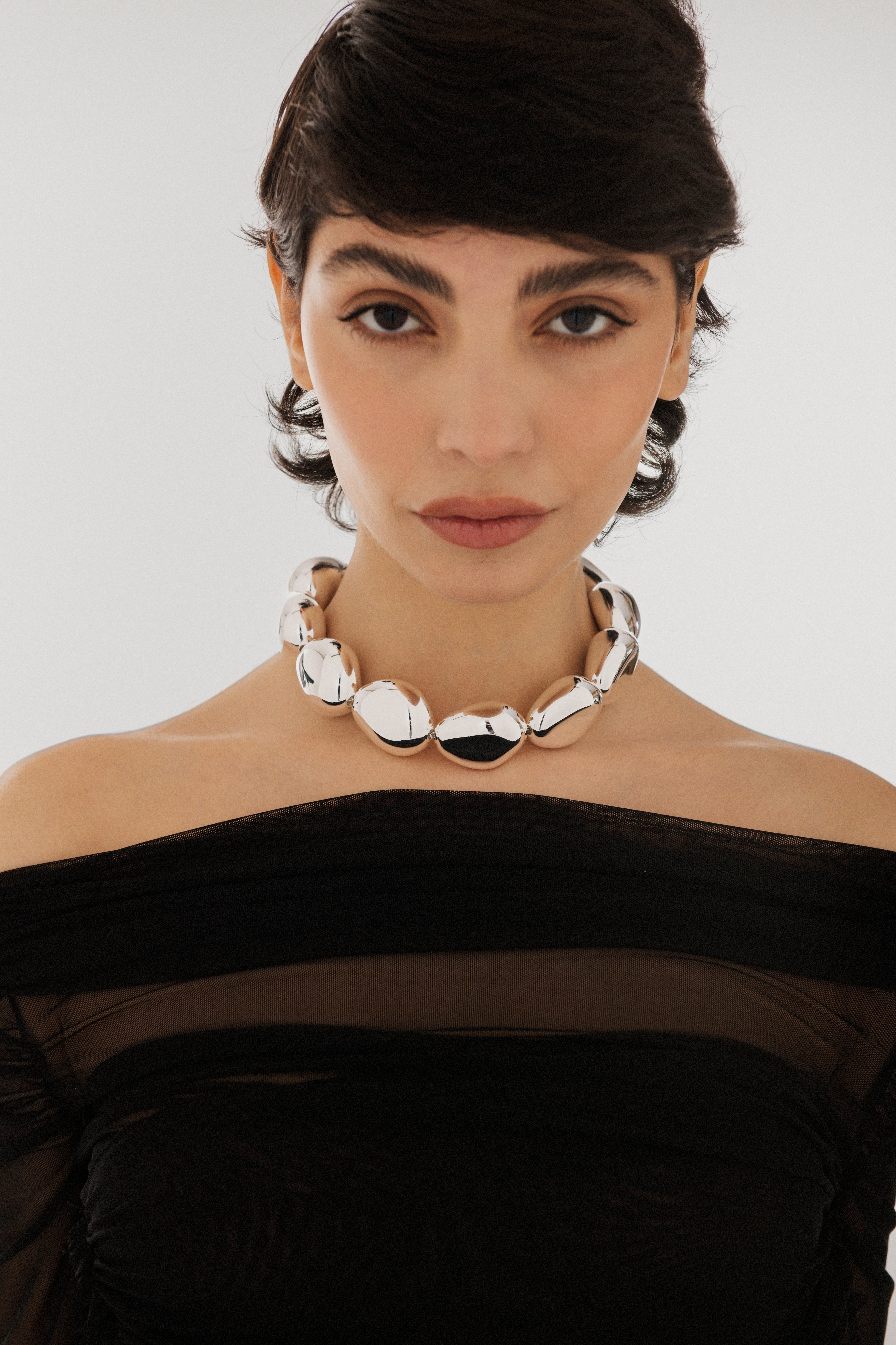 Lace Stone Silver __single__ Necklaces