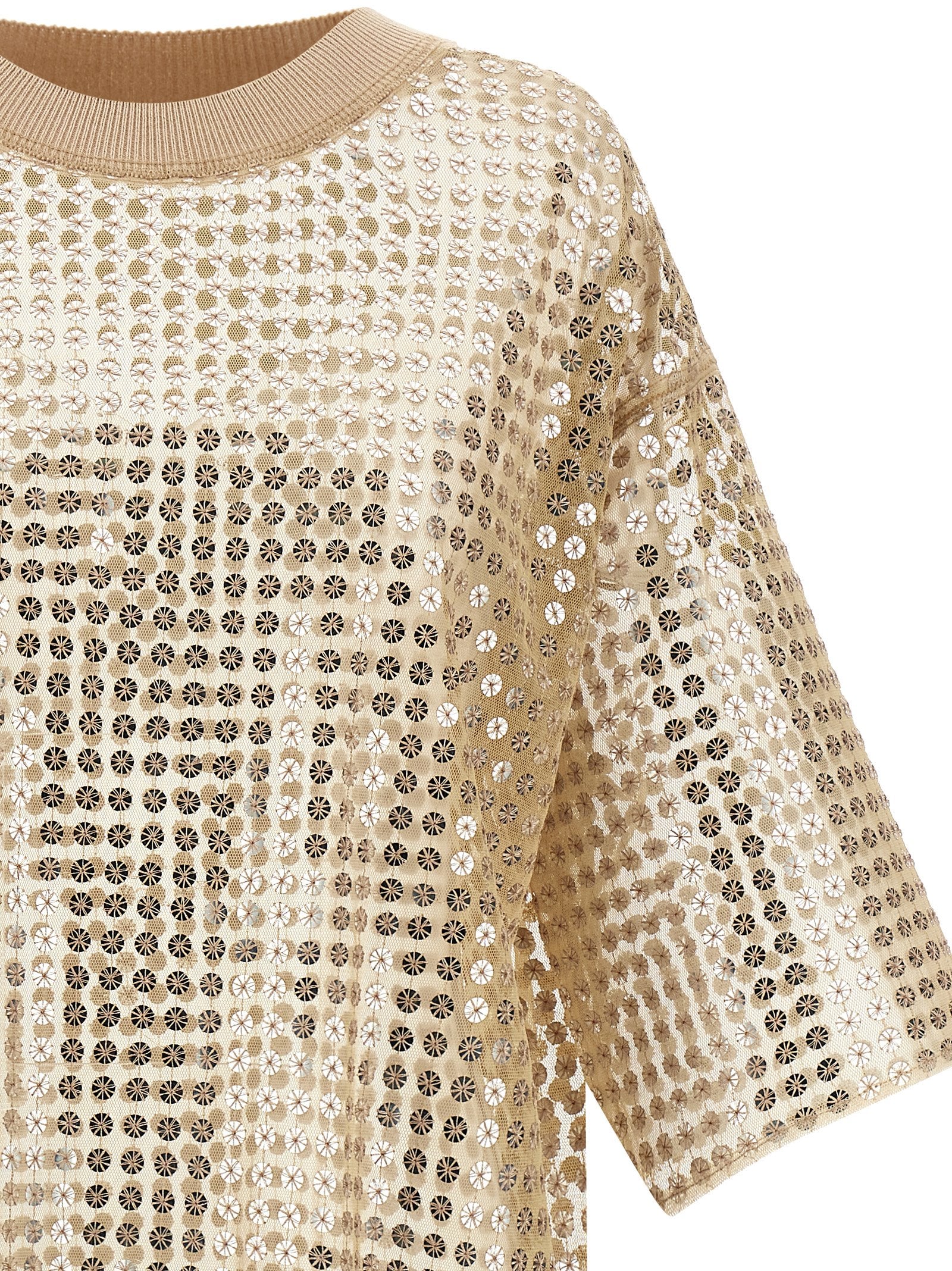 Sequin dress Beige Polyester