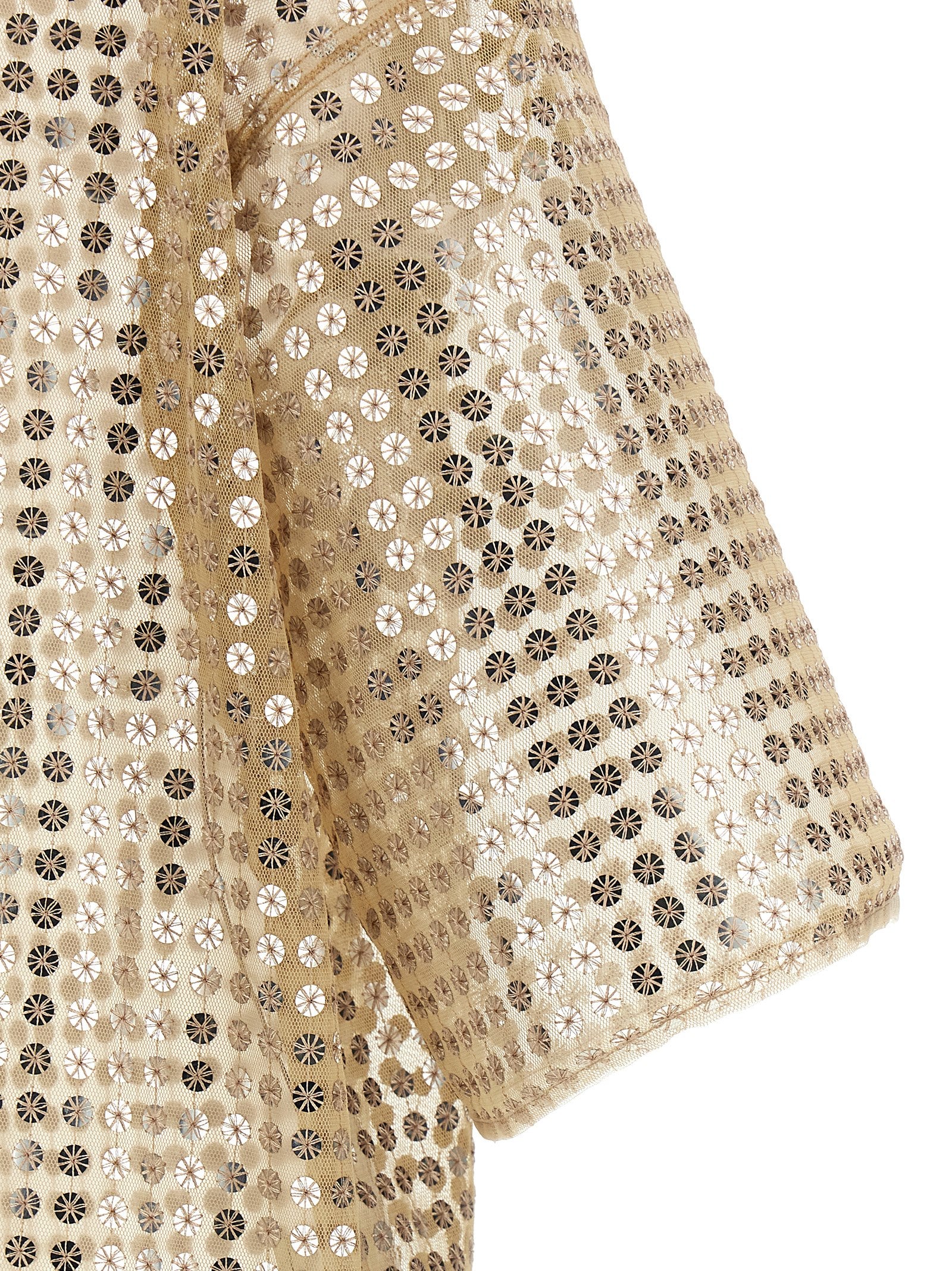 Sequin dress Beige Polyester
