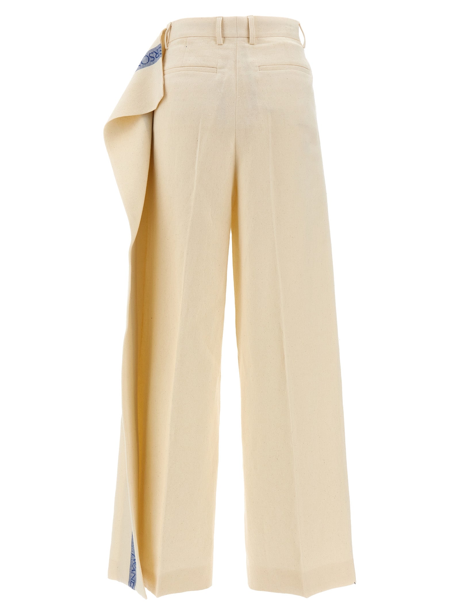 Logo band panel pants Beige Linen