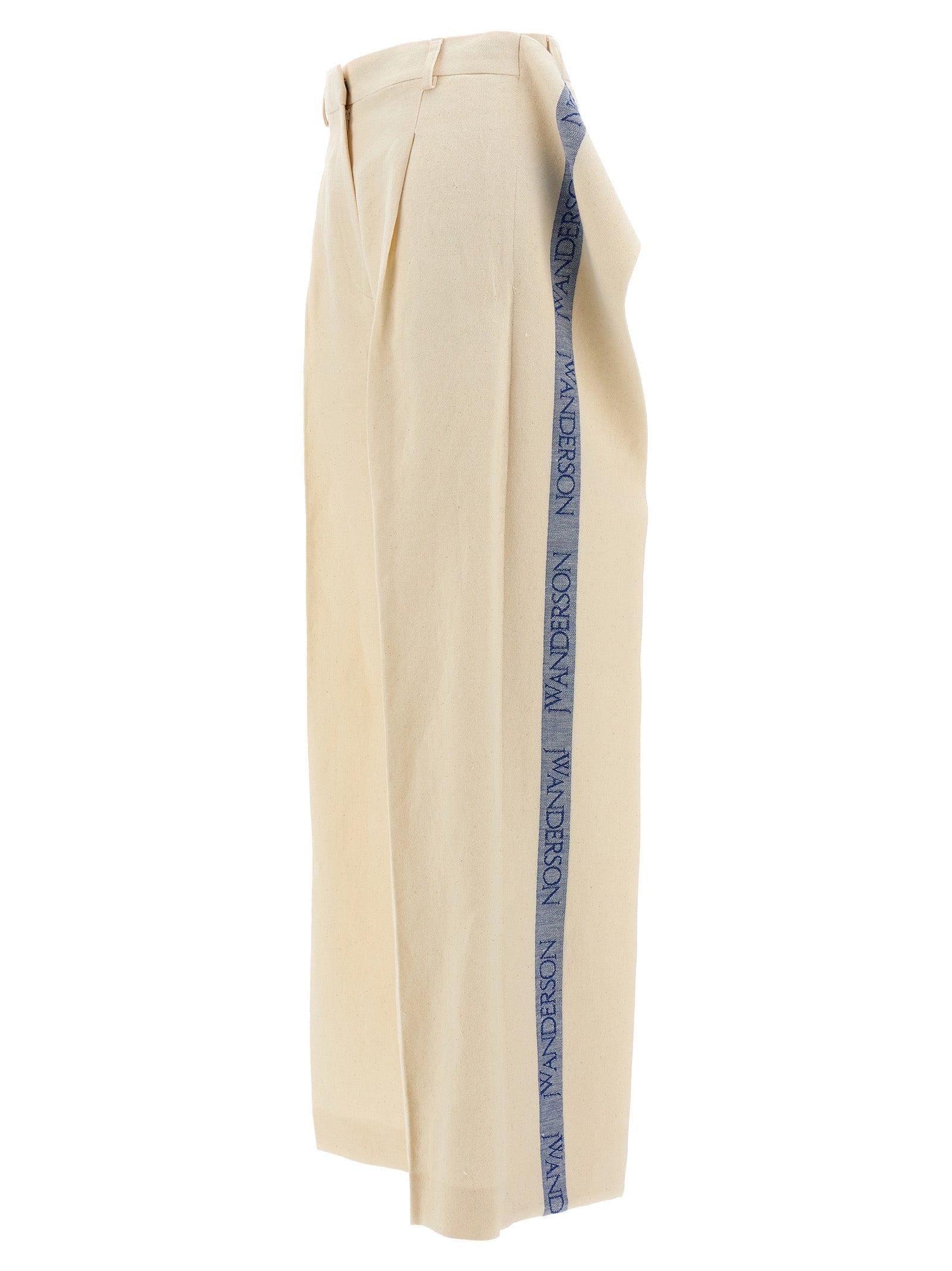 Logo band panel pants Beige Linen