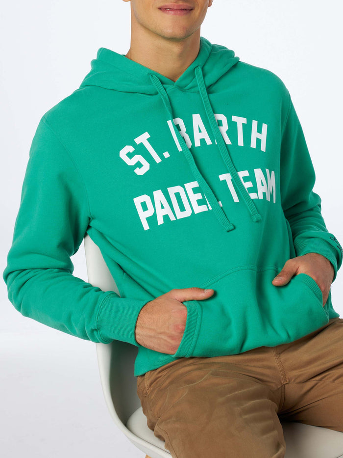 Cotton Hoodie With St. Barth Padel Team Print Green Sweatshirt