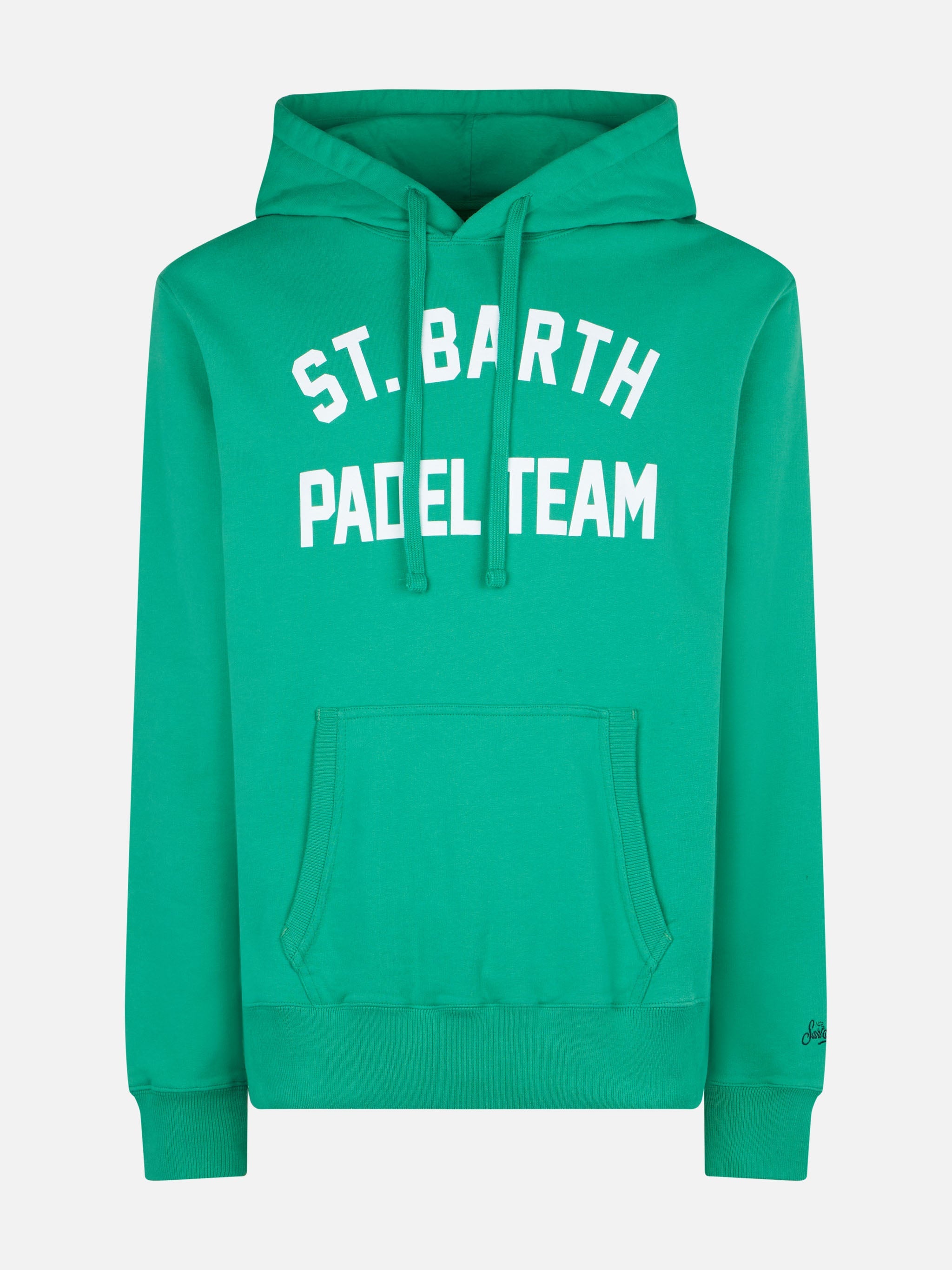 Cotton Hoodie With St. Barth Padel Team Print Green Sweatshirt