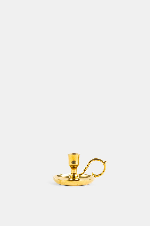 Trudon Polished brass candlestick in gold