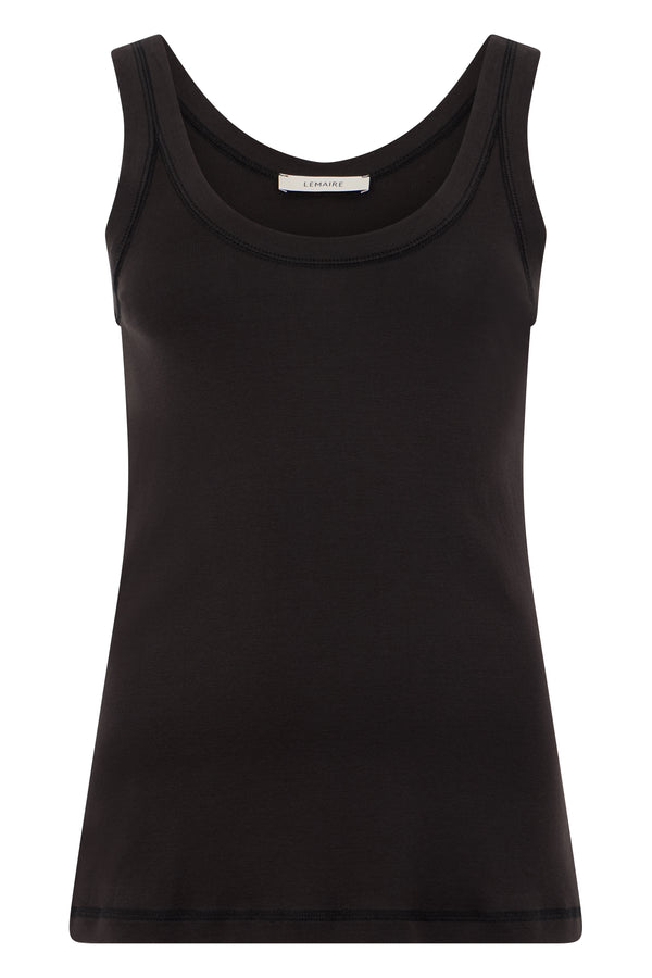 Sleeveless Cotton Top — Black Vests & Tank Tops
