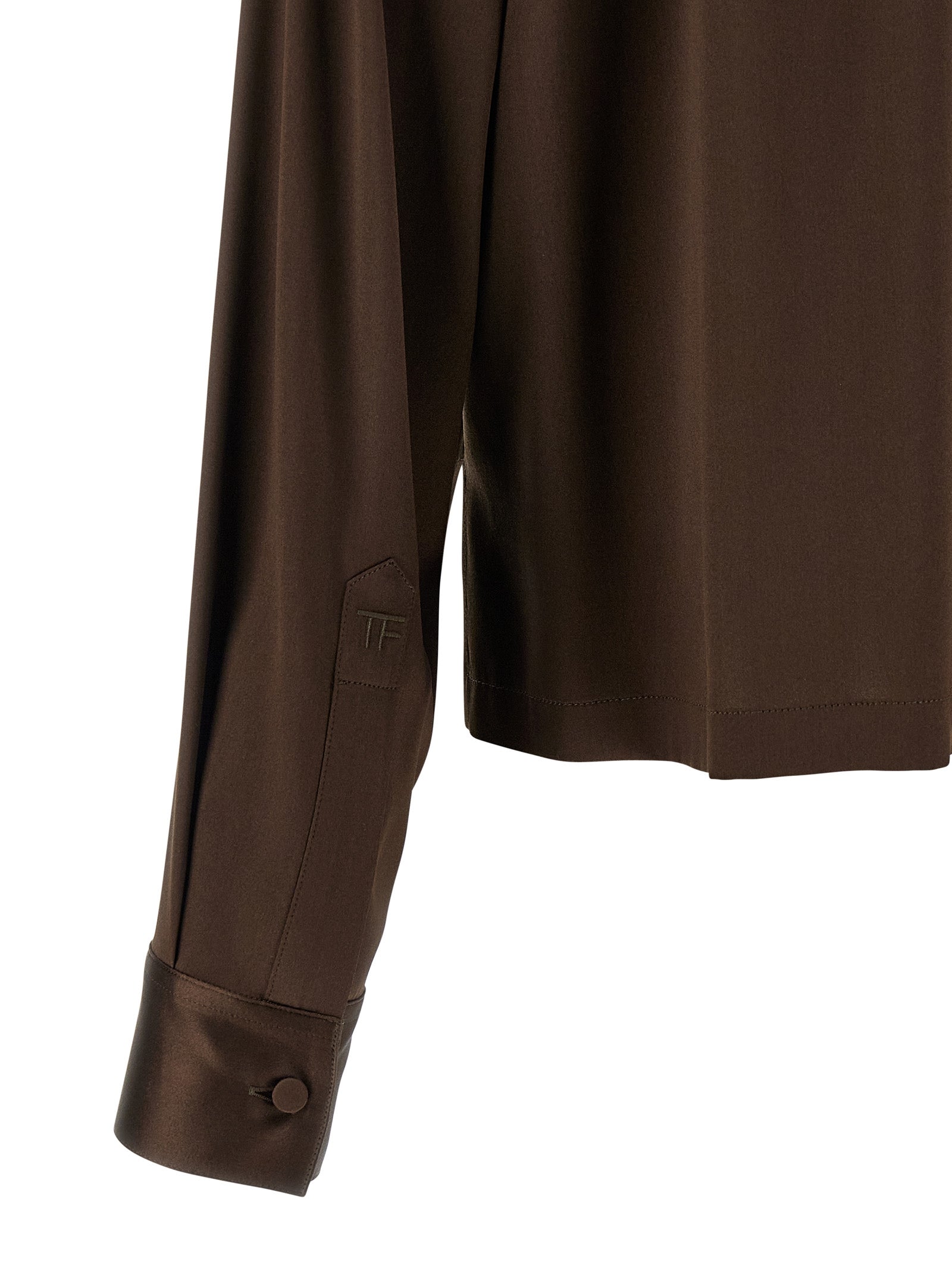 Silk polo shirt Brown Elastane