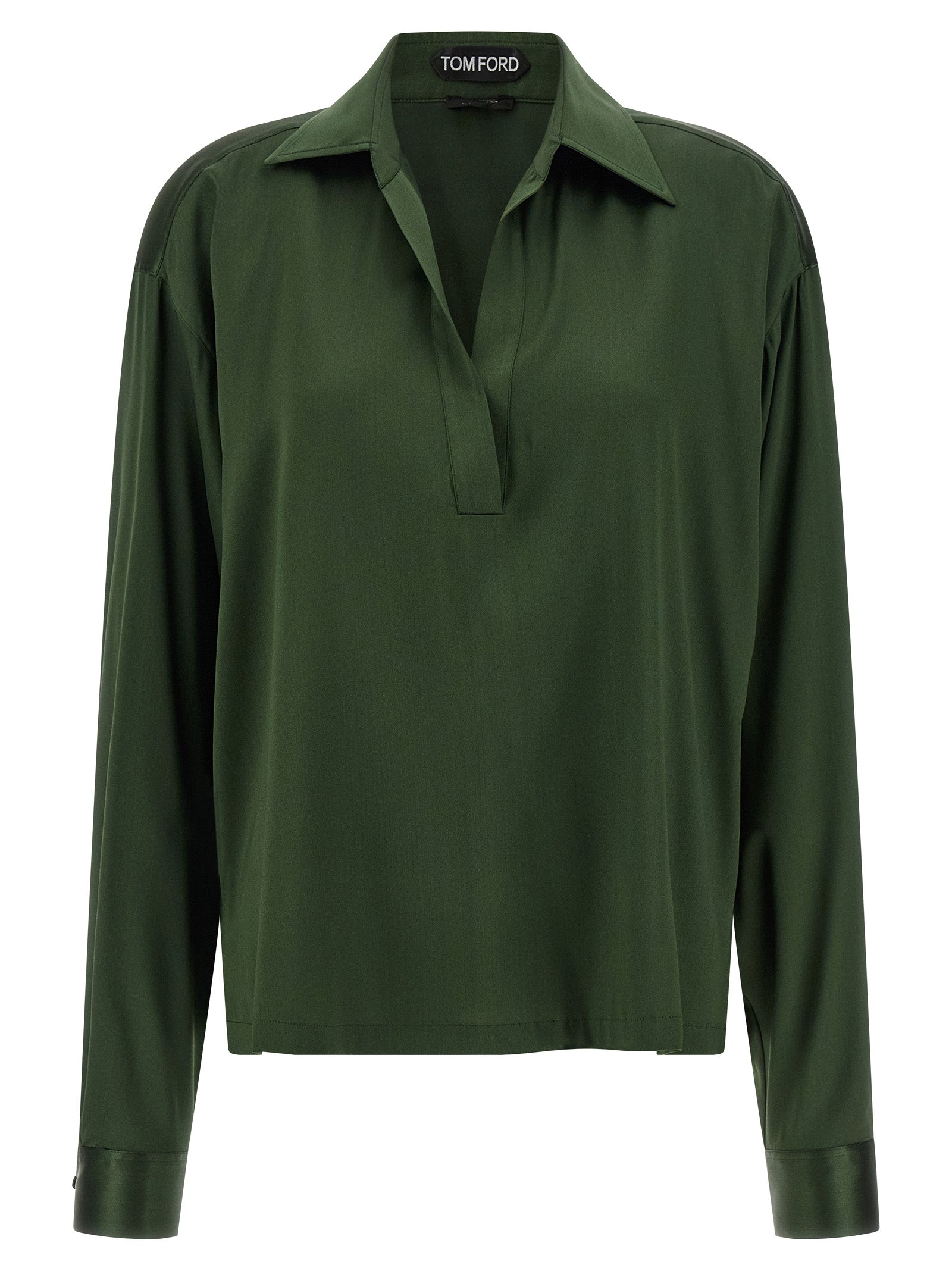 Silk polo shirt Green Elastane