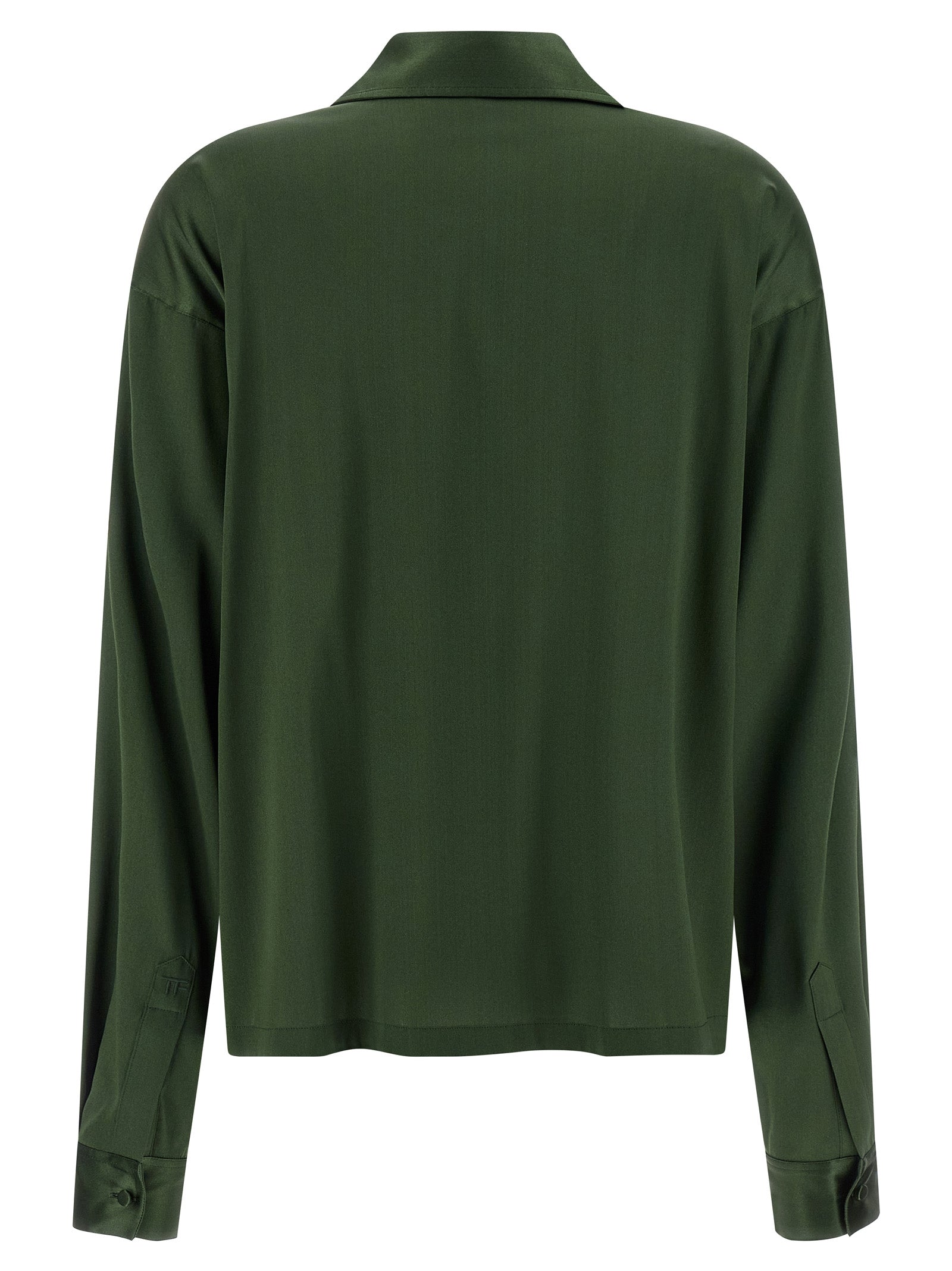 Silk polo shirt Green Elastane