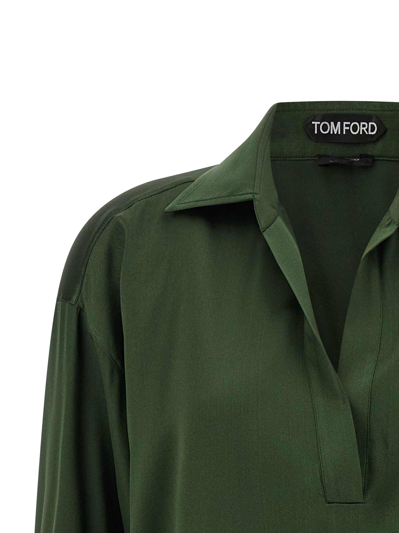 Silk polo shirt Green Elastane