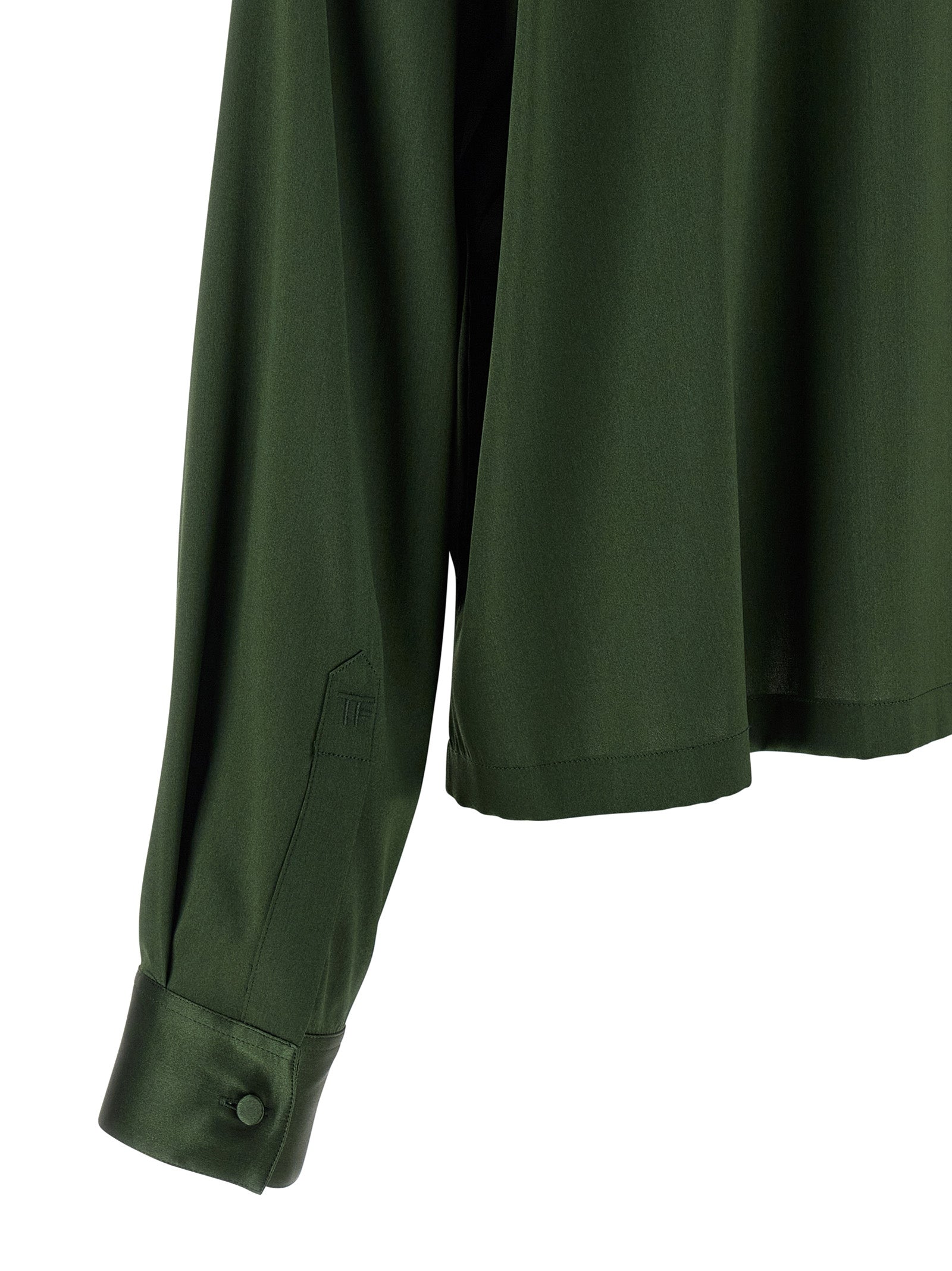 Silk polo shirt Green Elastane