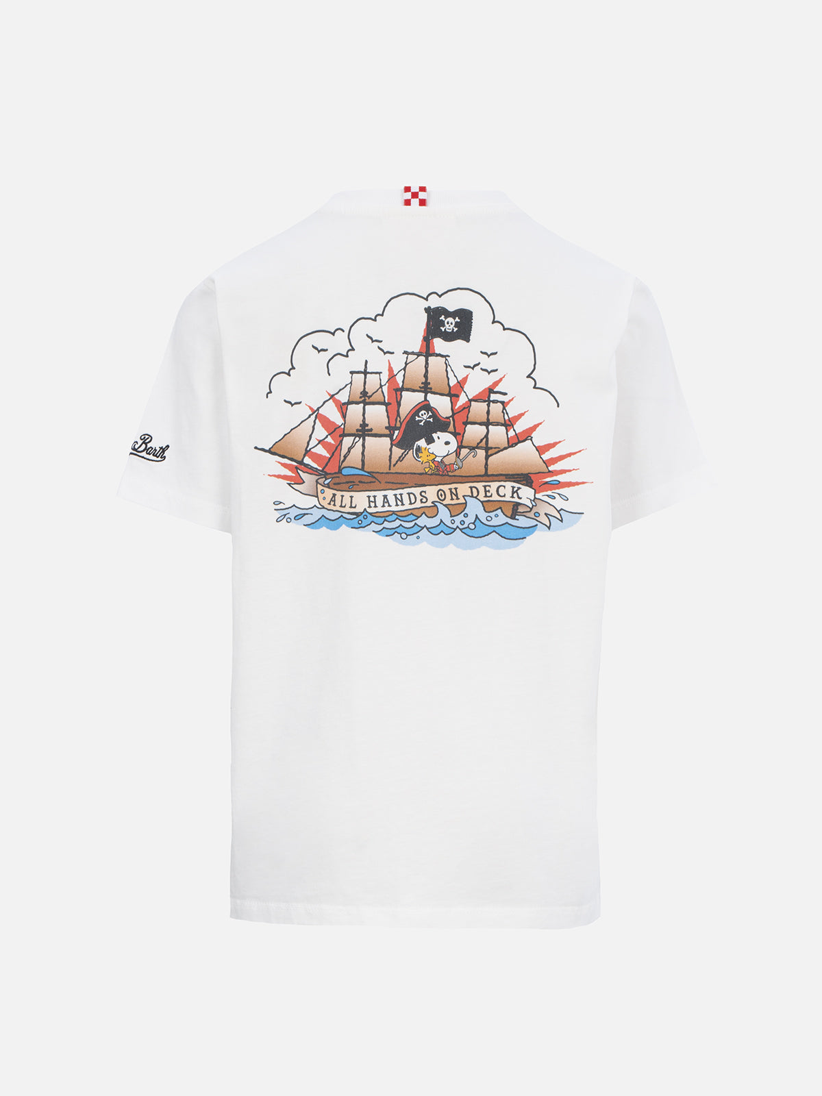 Boy Cotton T-Shirt With Snoopy Print And St. Barth Pirate Embroidery | Peanuts Special Edition White