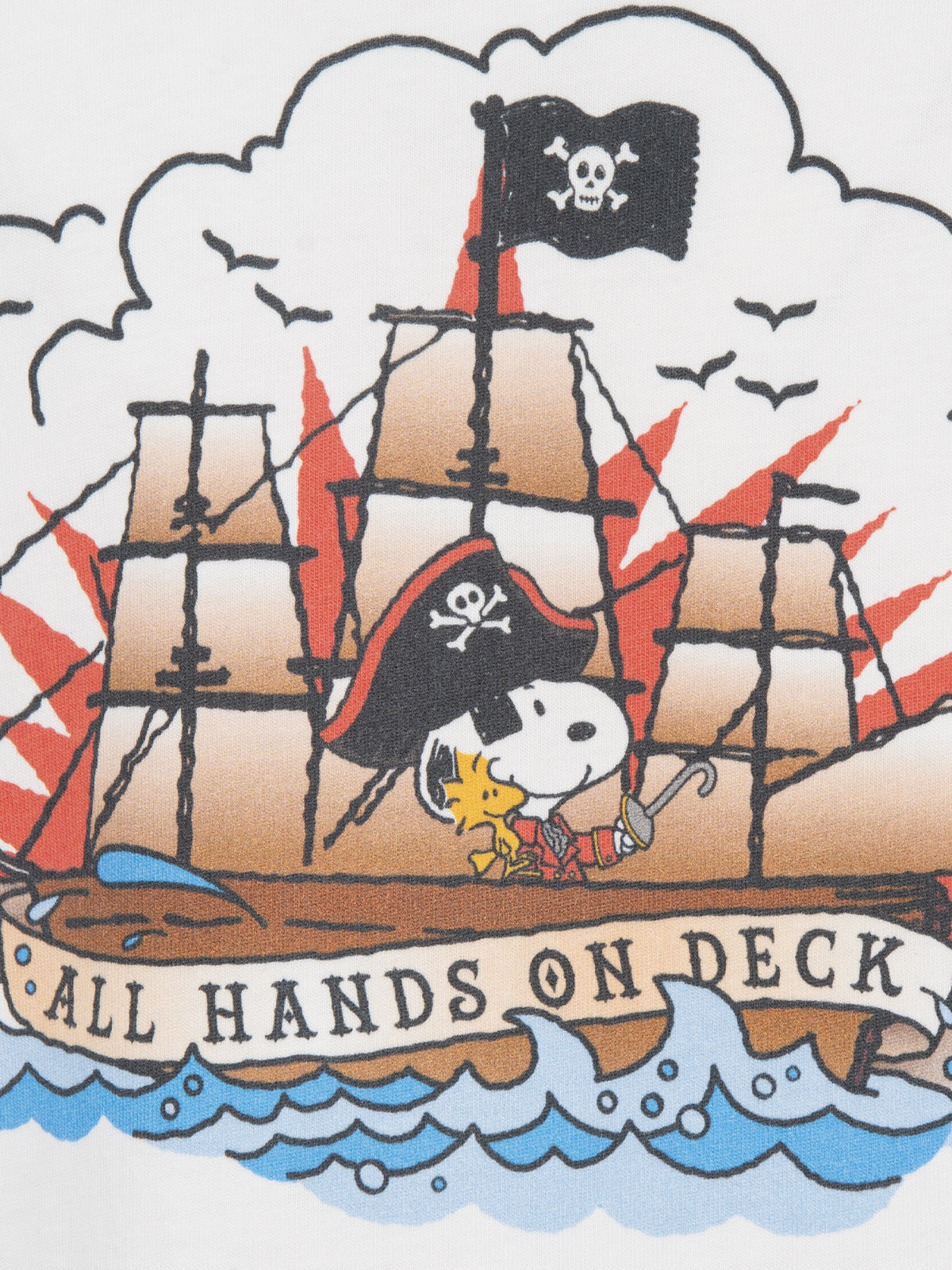 Boy Cotton T-Shirt With Snoopy Print And St. Barth Pirate Embroidery | Peanuts Special Edition White