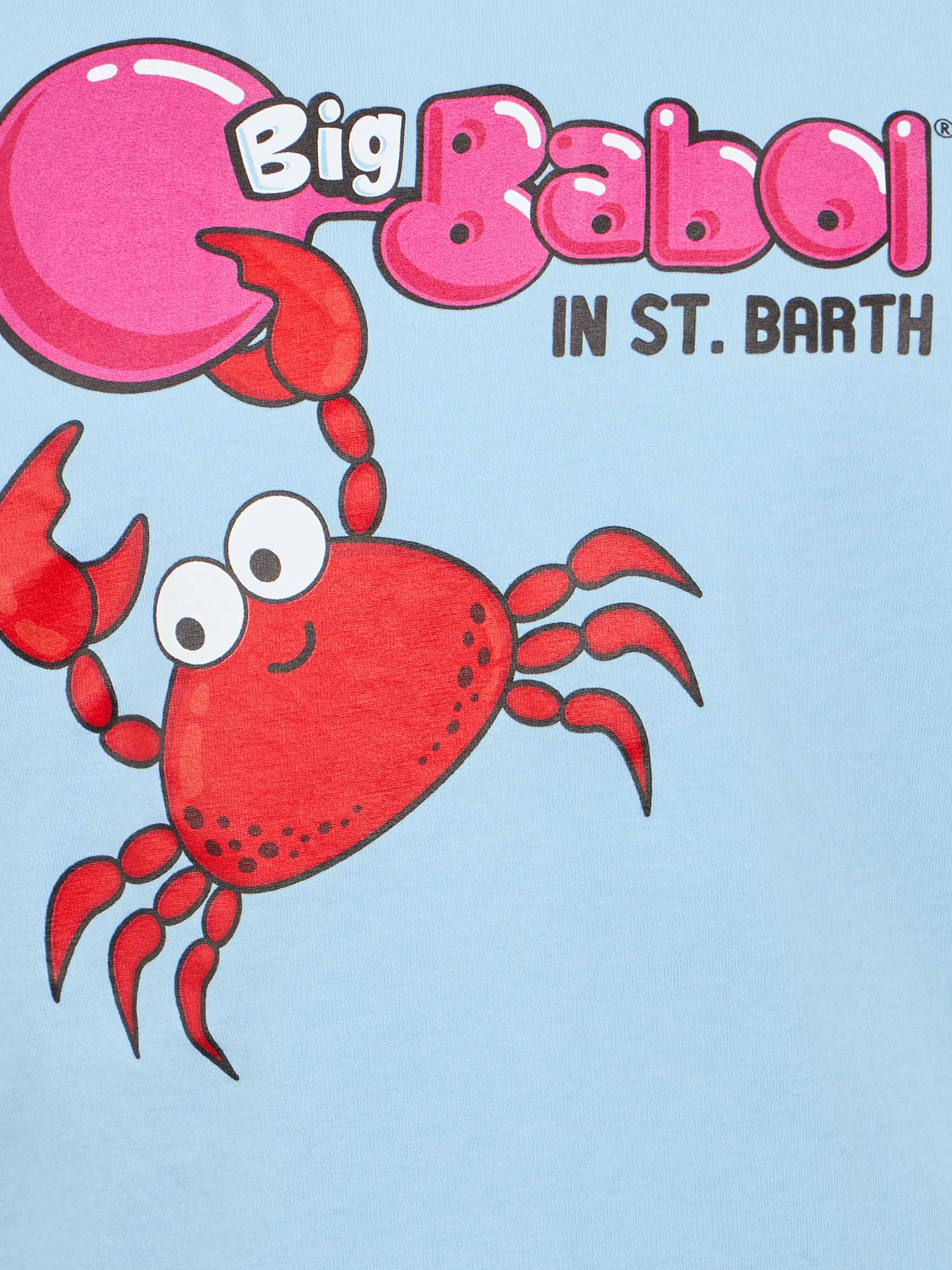 Boy T-Shirt With Big Babol Crab Placed Print | Special Edition Sky
