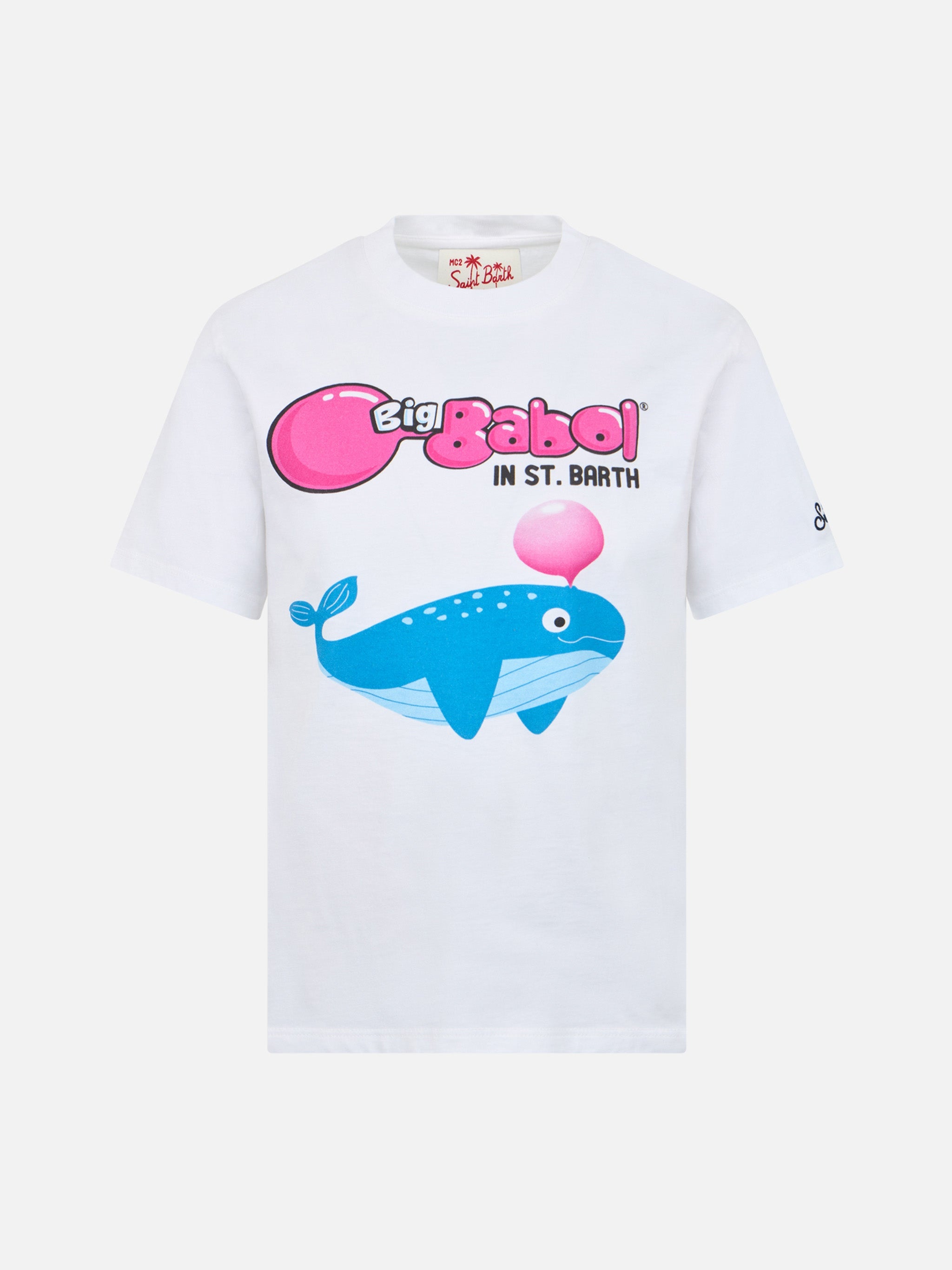 Boy T-Shirt With Big Babol Whale Placed Print | Special Edition White