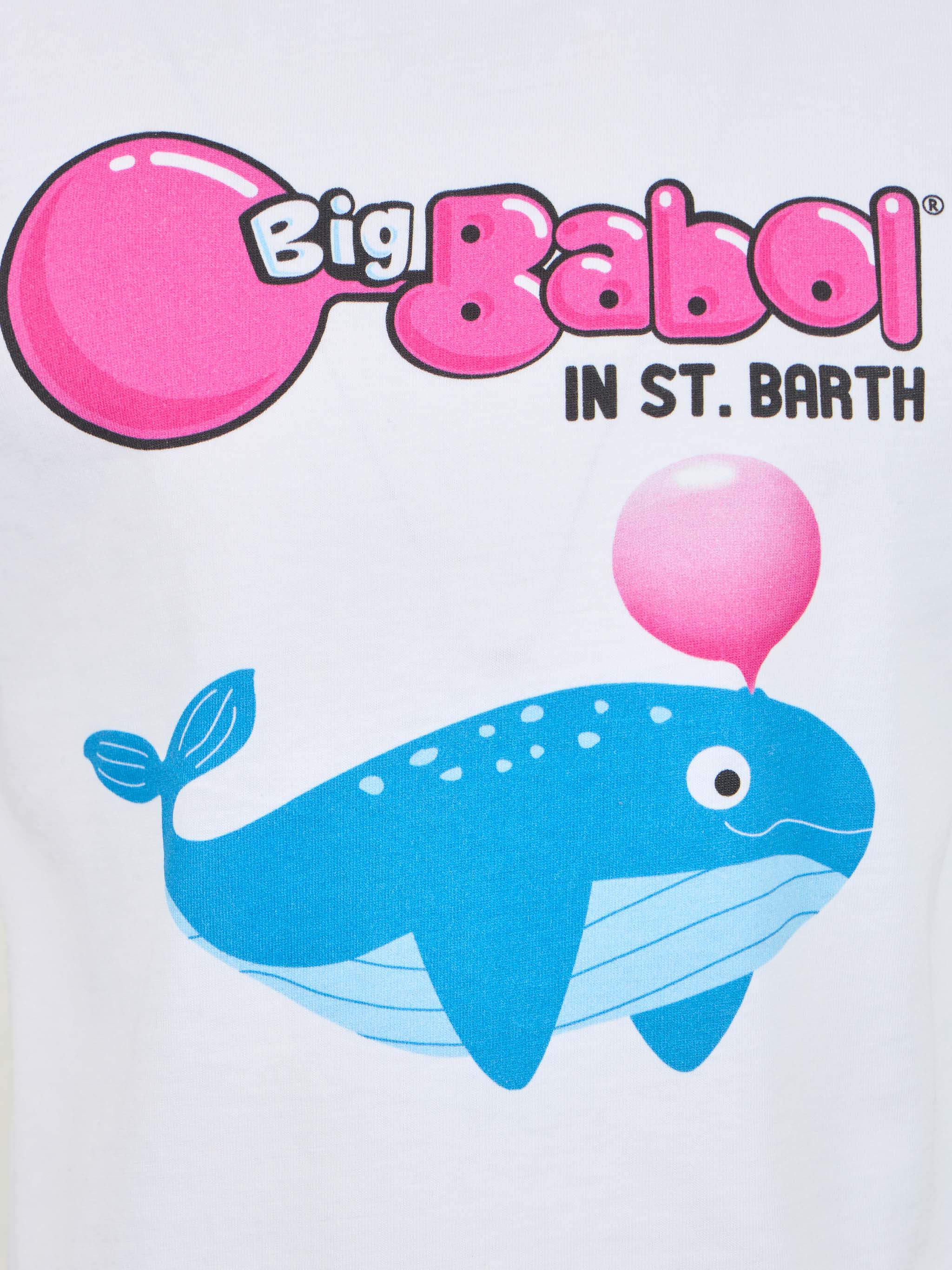 Boy T-Shirt With Big Babol Whale Placed Print | Special Edition White