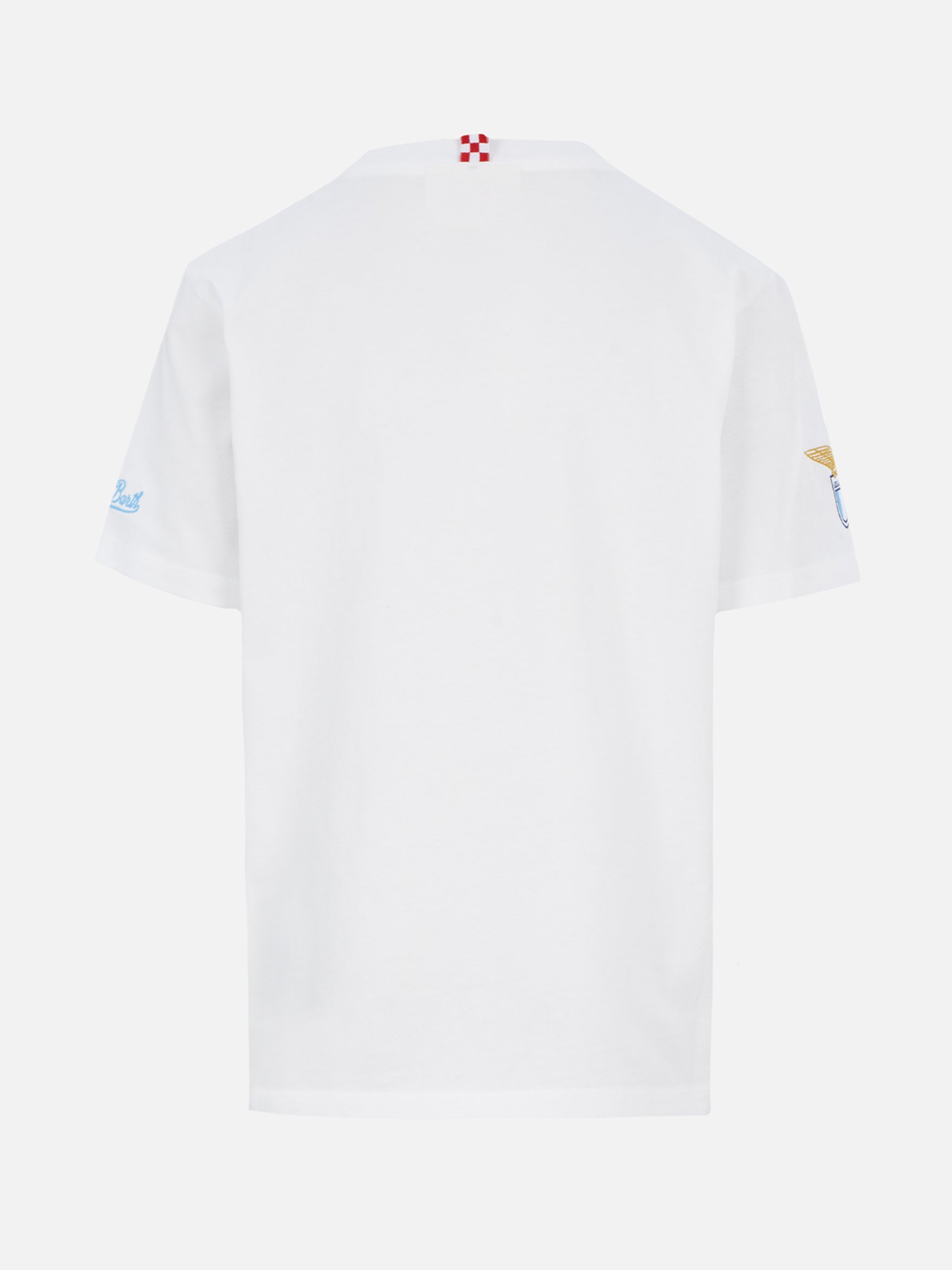 Cotton T-Shirt With Di Padre Figlio Embroidery | Ss Lazio Special Edition White