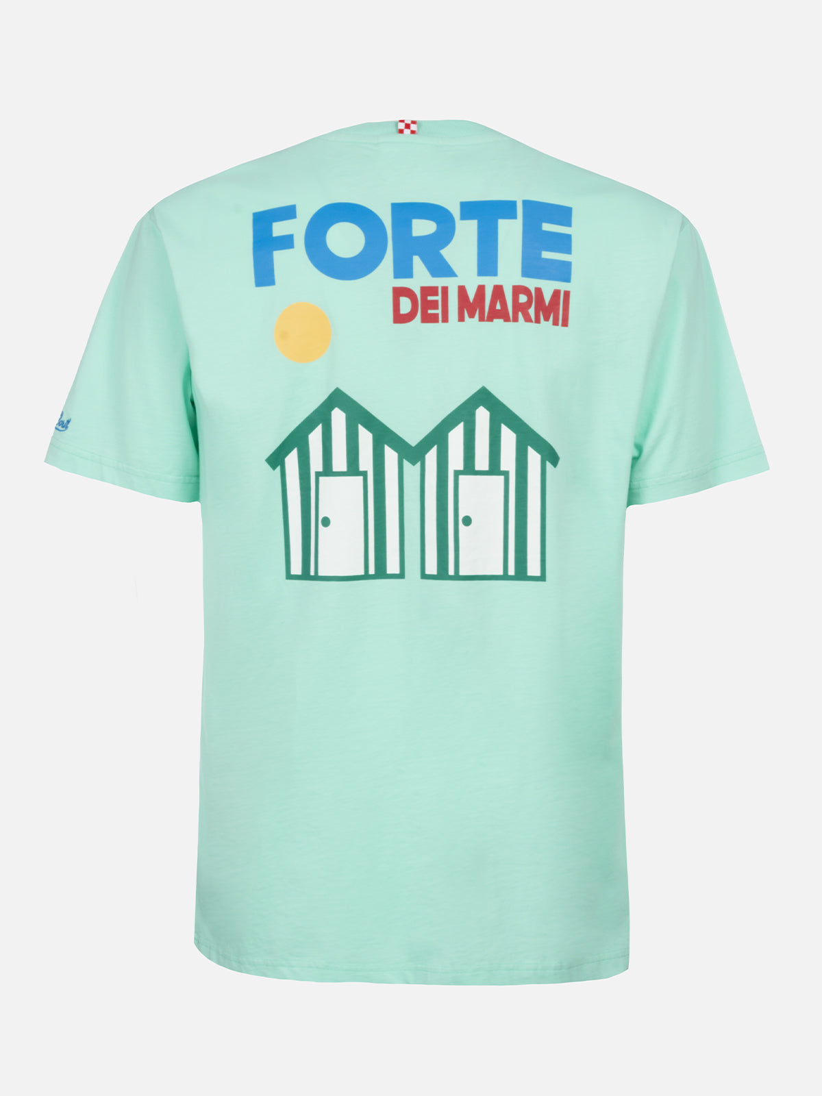 Man Cotton T-Shirt With Forte Dei Marmi Postcard Placed Print Green