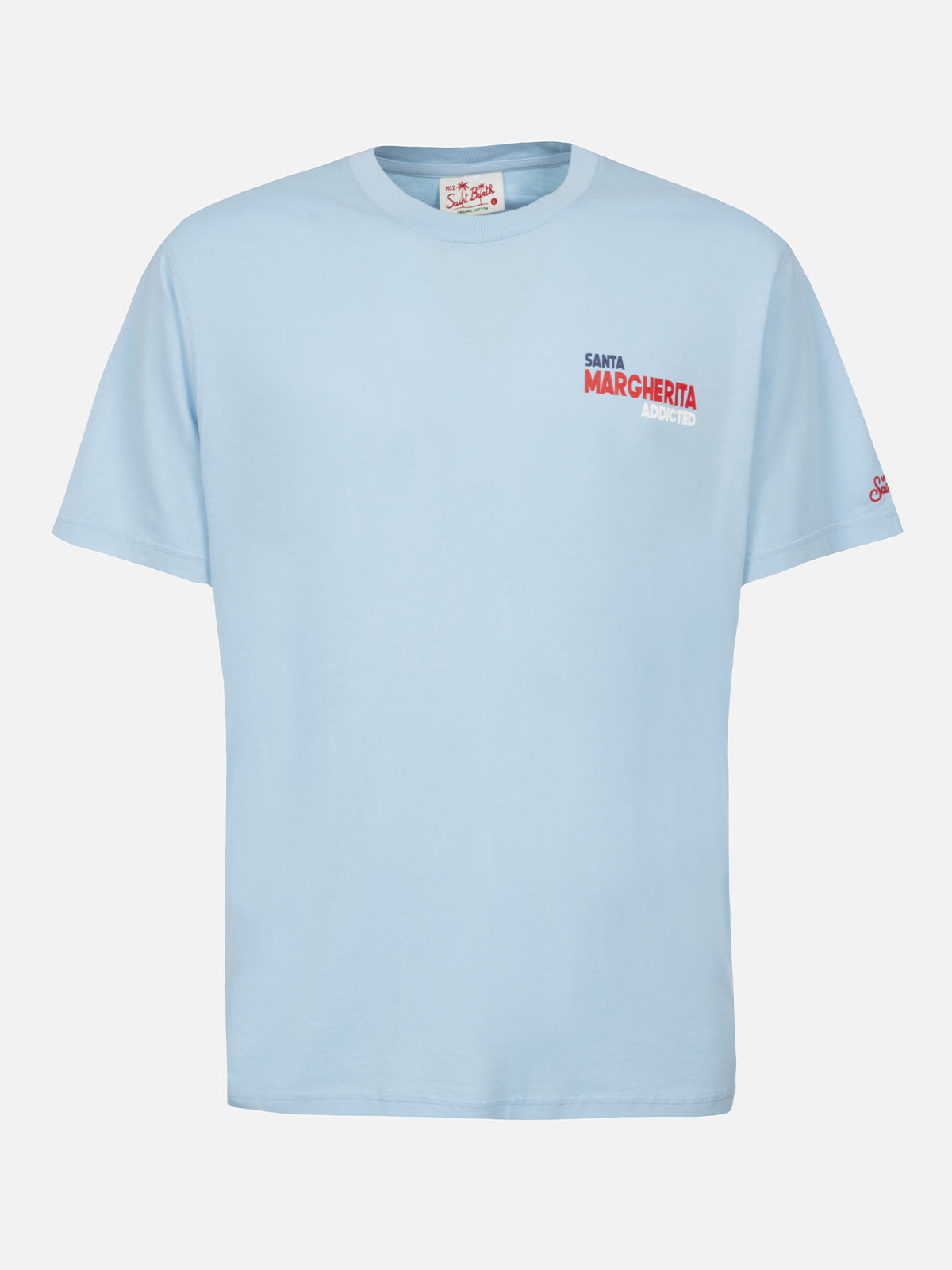 Man Cotton T-Shirt With Santa Margherita Addicted Postcard Placed Print Sky