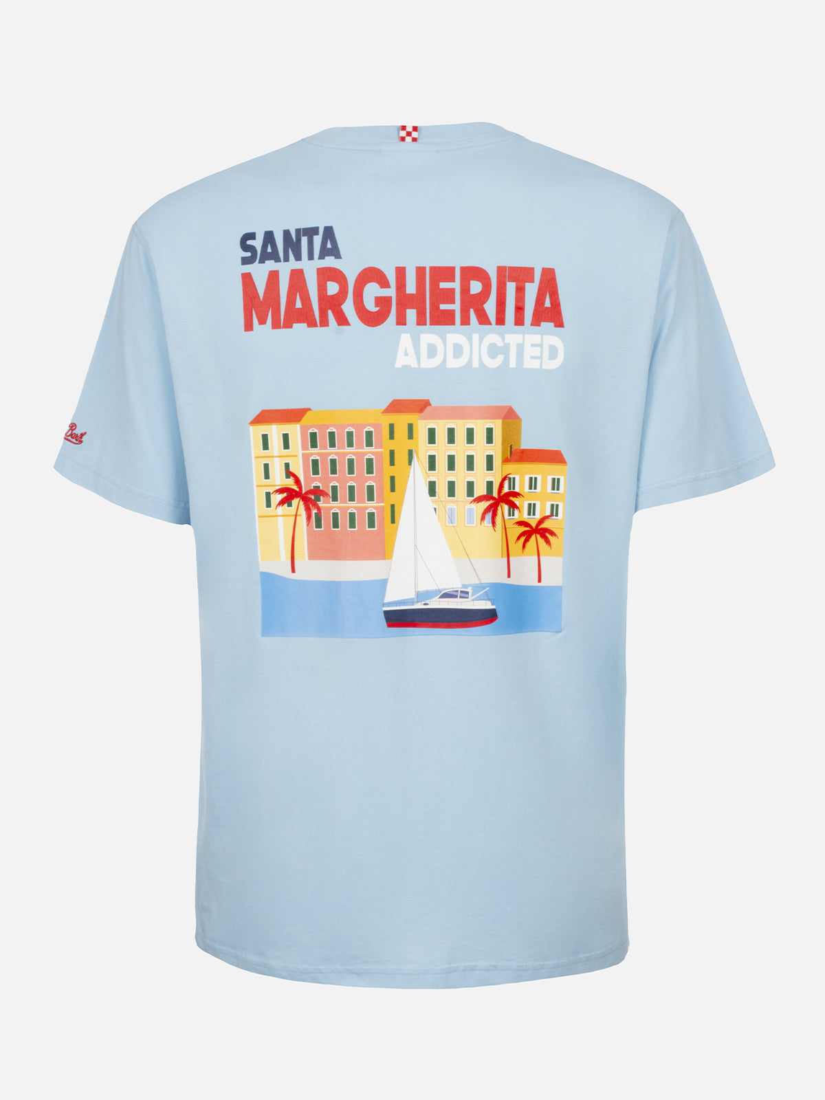 Man Cotton T-Shirt With Santa Margherita Addicted Postcard Placed Print Sky
