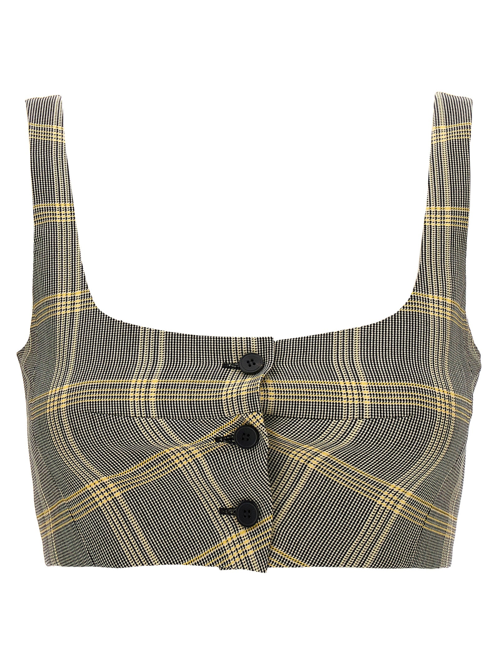 Top cropped check Multicolor Virgin Wool Tops