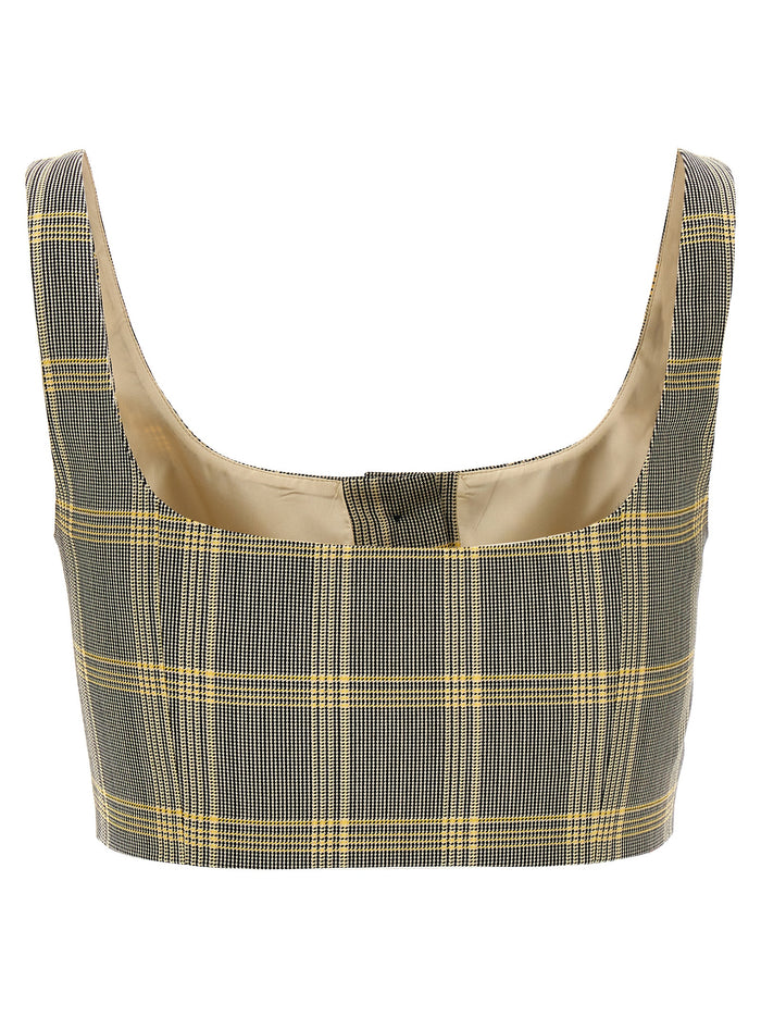 Top cropped check Multicolor Virgin Wool Tops