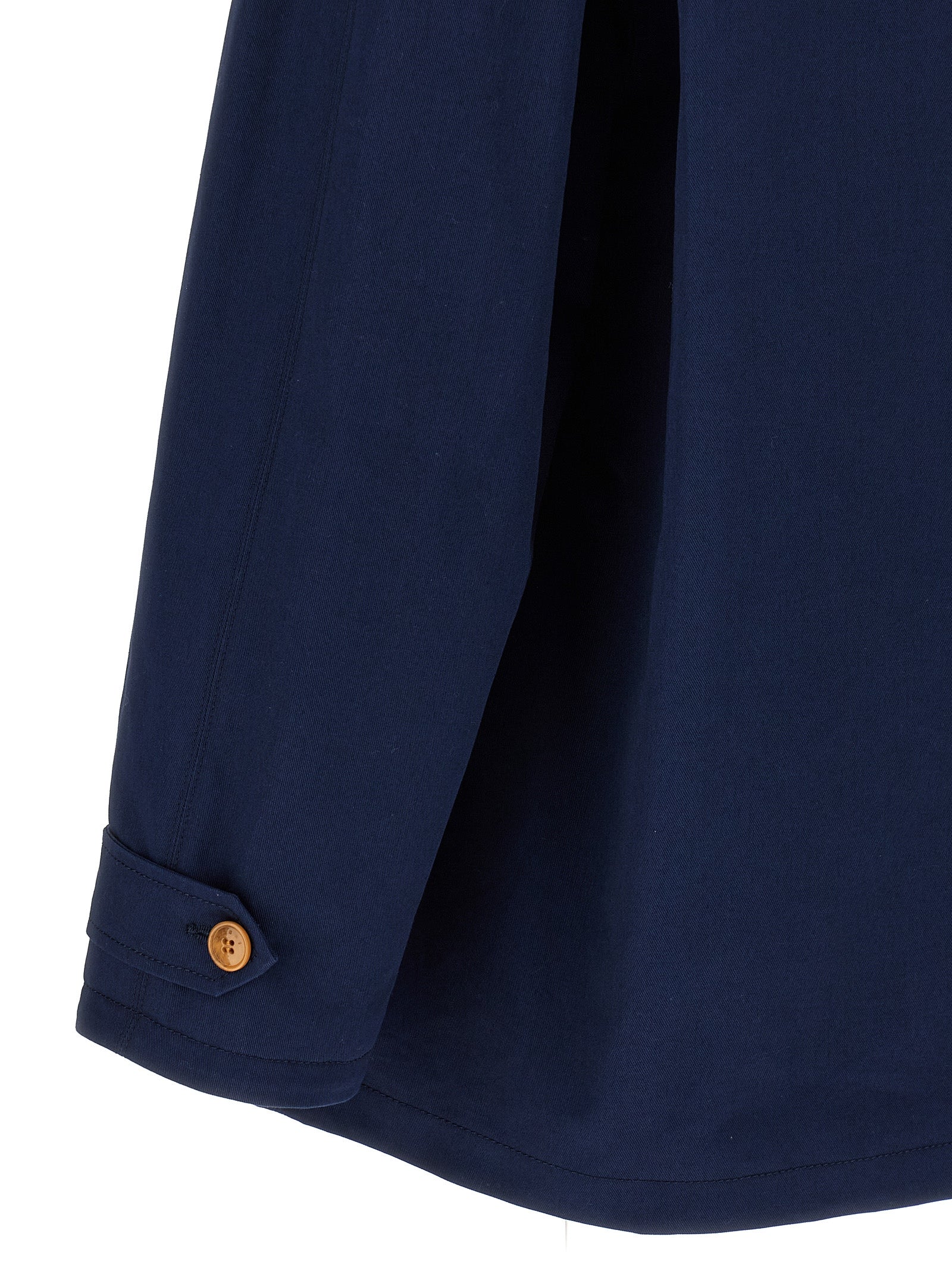 Cotton gabardine parka Blue Casual Jackets