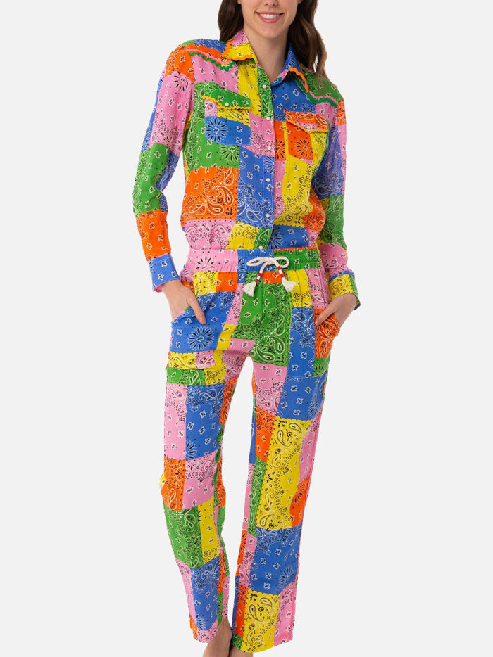 Millie Multicolor Bandana Linen Pants