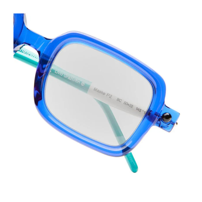 Kuboraum Maske P2 BC Blue White Blu Acetato Mazzucchelli Occhiali Da Vista