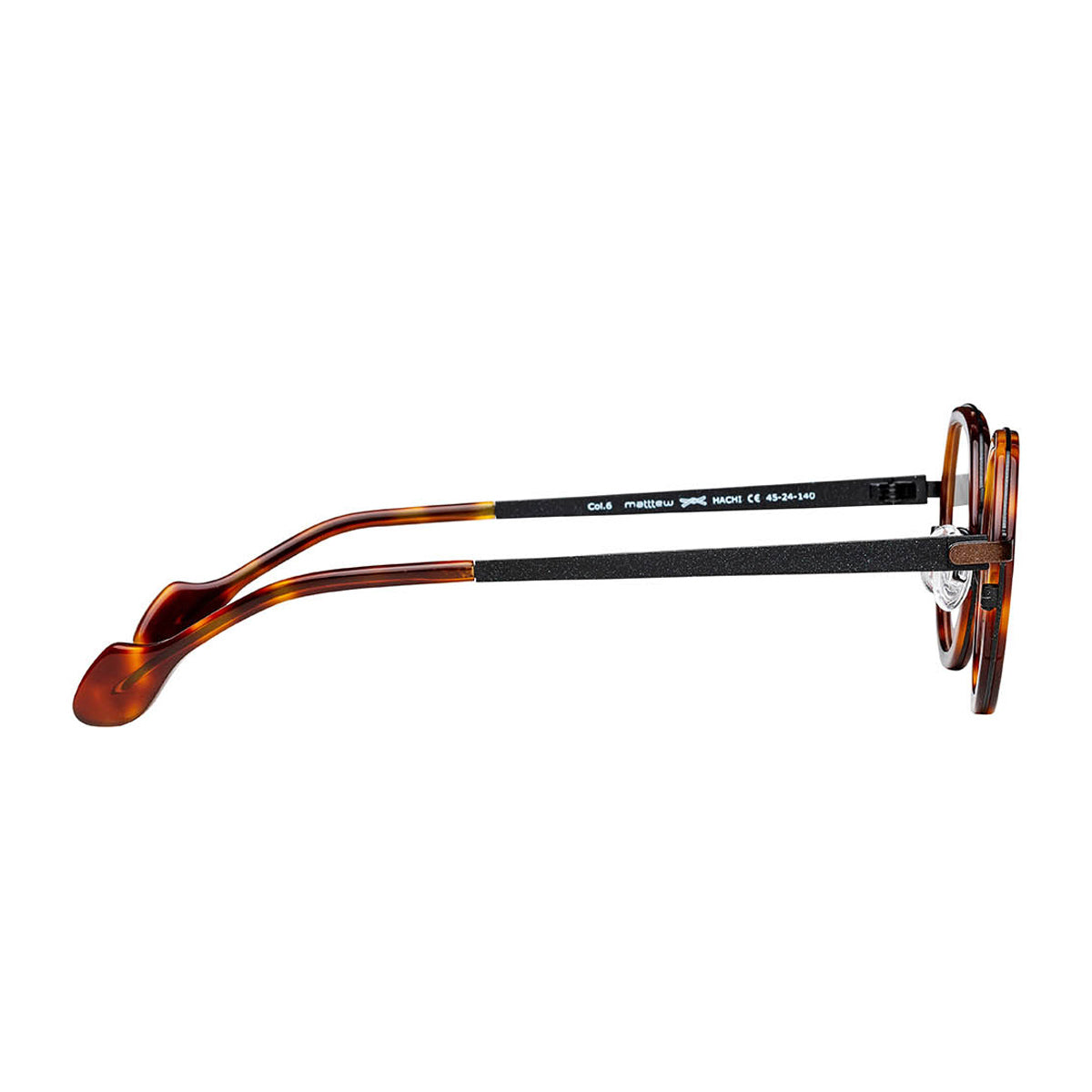 Hachi 6 Tartarugato-Marrone Nero Satinato Acetate/titanium Occhiali Da Vista