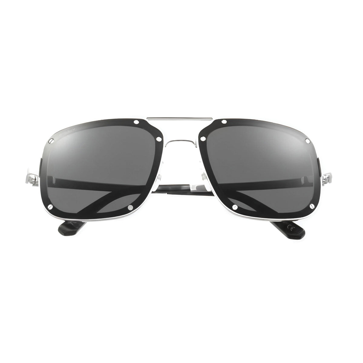 Cartier CT0194S Santos De 001 Silver Grey Argento Titanium Occhiali Da Sole
