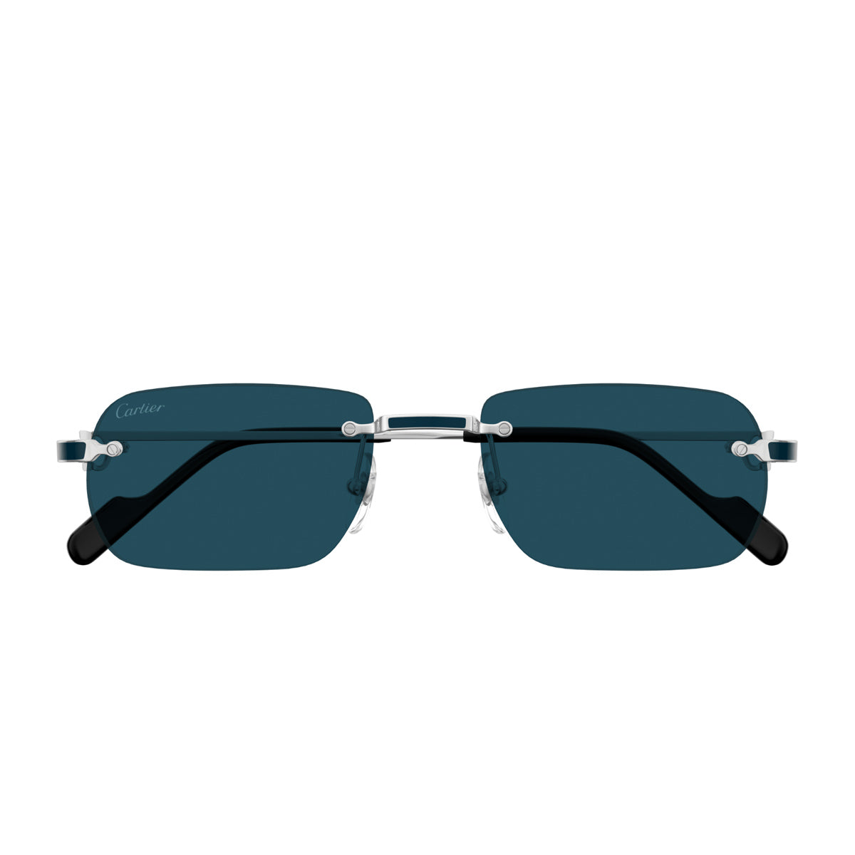 Cartier CT0498S C de 004 Silver Blue Argento Metal Occhiali Da Sole