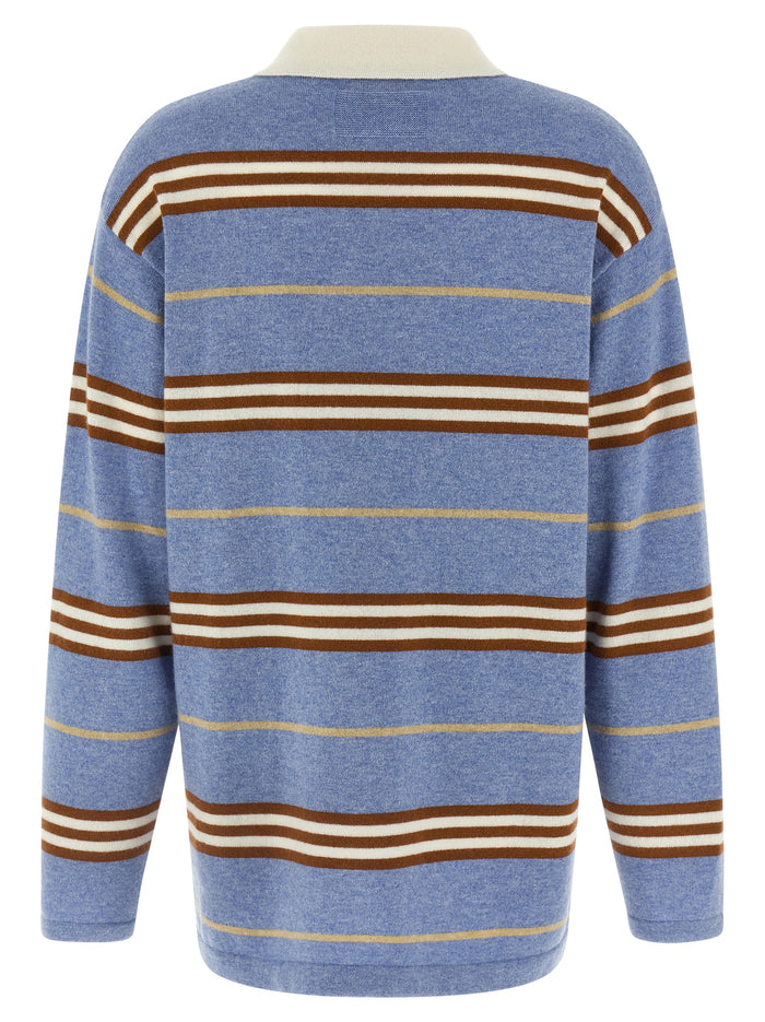 Striped Rugby polo shirt Light Blue Cashmere