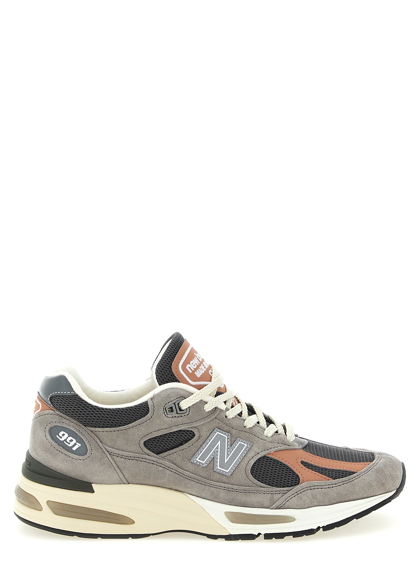 Made Uk 991v2 Sneakers Gray Calfskin Leather (bos Taurus)