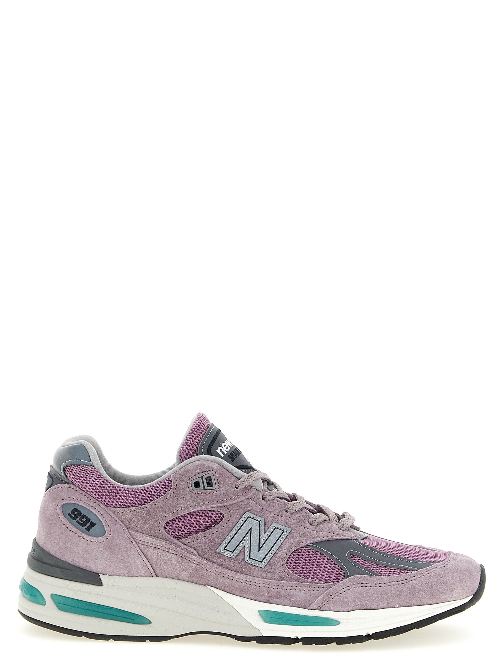 Made Uk 991v2 Sneakers Purple Calfskin Leather (bos Taurus)