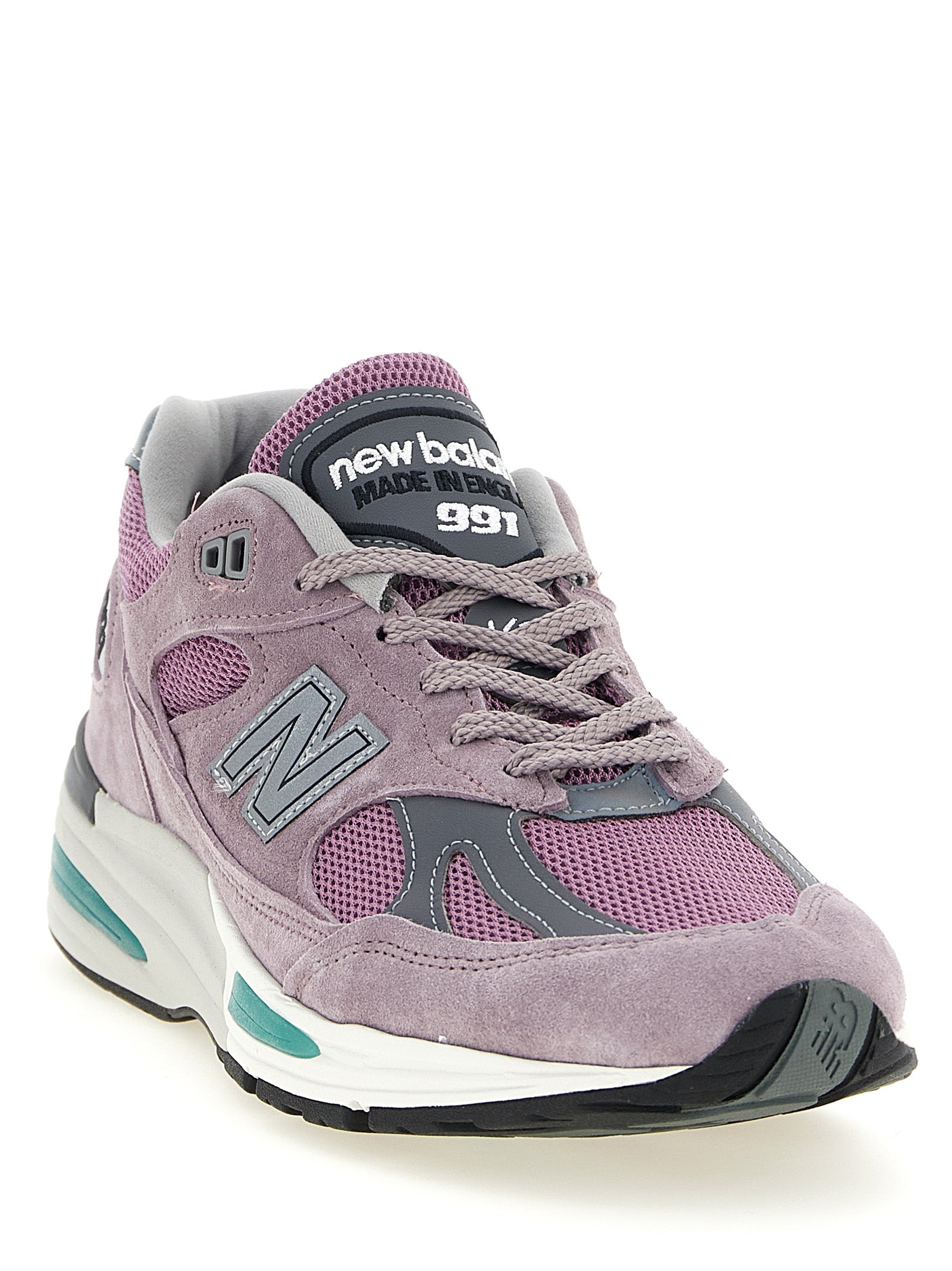 Made Uk 991v2 Sneakers Purple Calfskin Leather (bos Taurus)