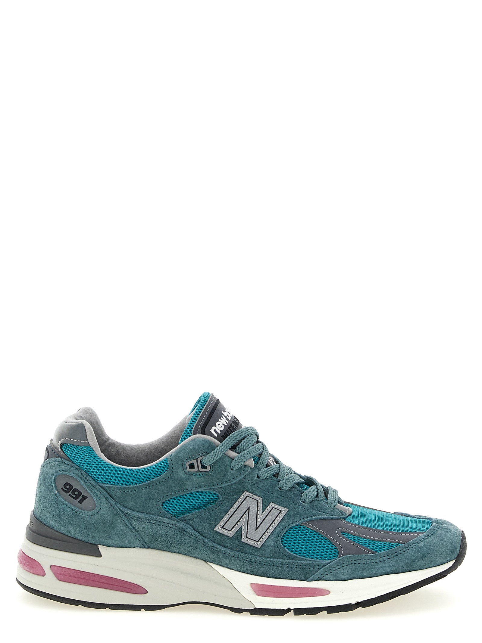 Made Uk 991v2 Sneakers Green Calfskin Leather (bos Taurus)