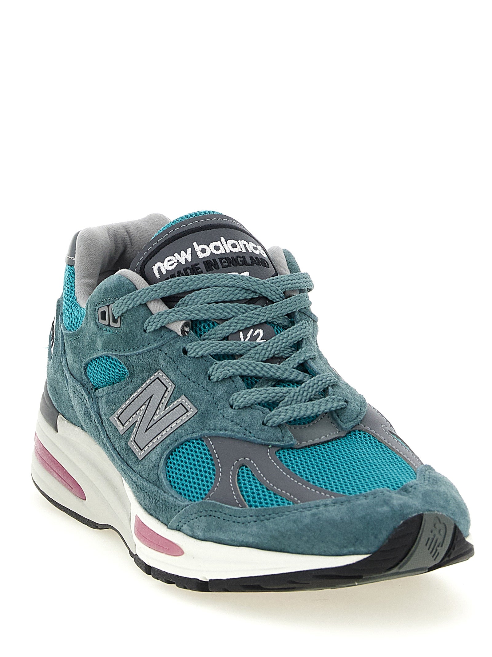 Made Uk 991v2 Sneakers Green Calfskin Leather (bos Taurus)