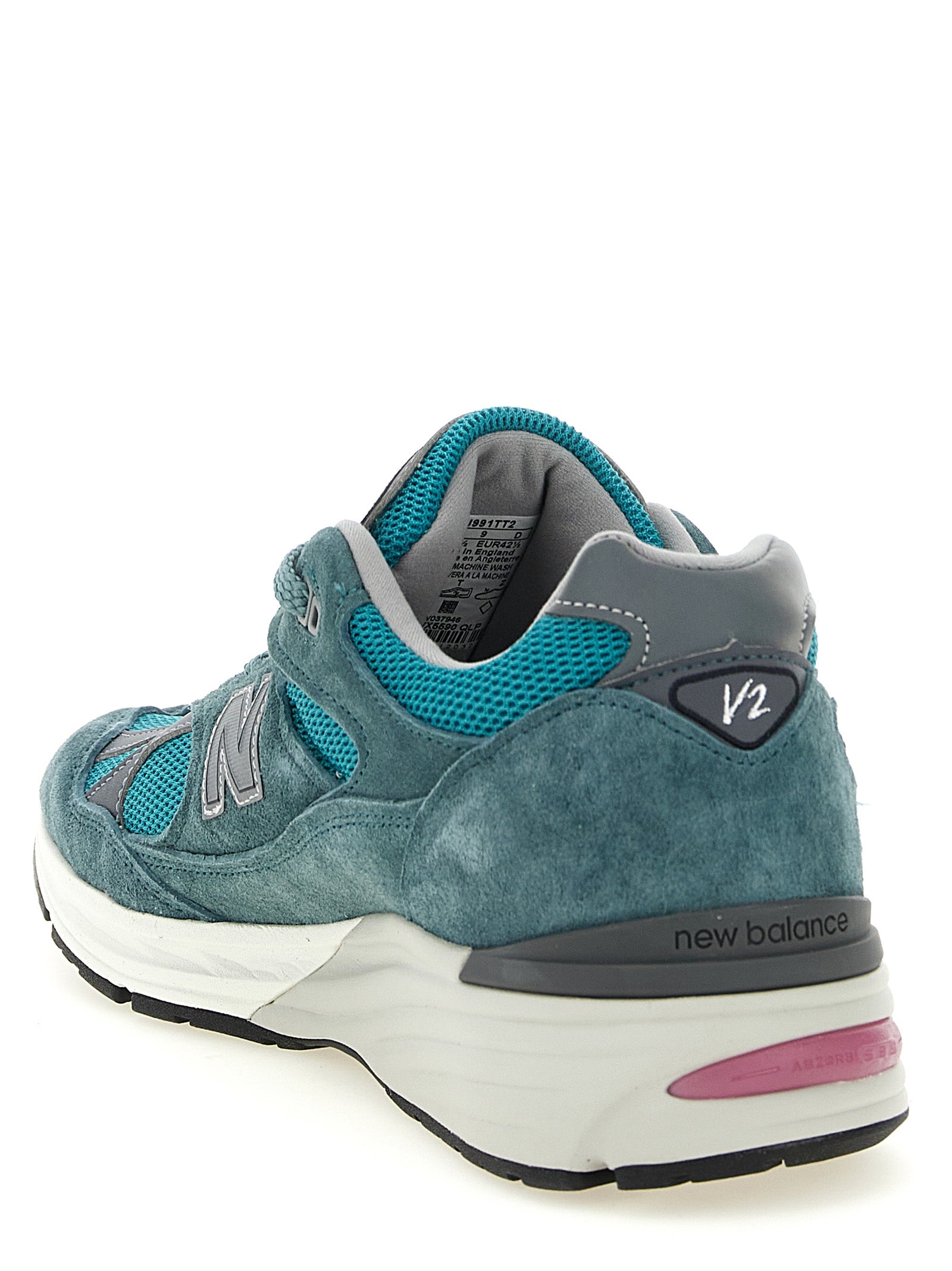 Made Uk 991v2 Sneakers Green Calfskin Leather (bos Taurus)