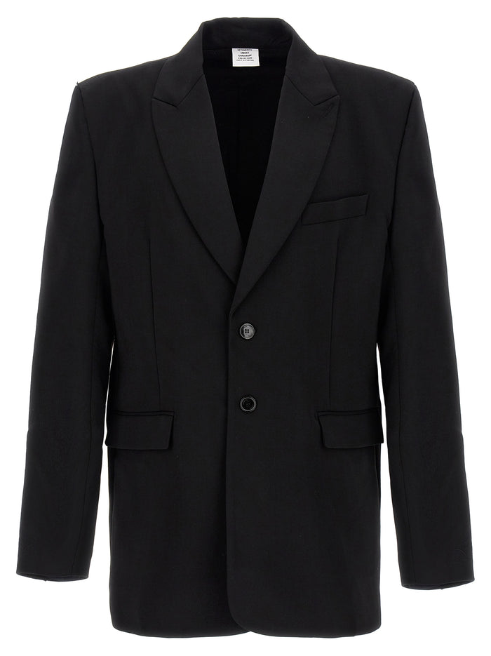 Logo Embroidered blazer Black