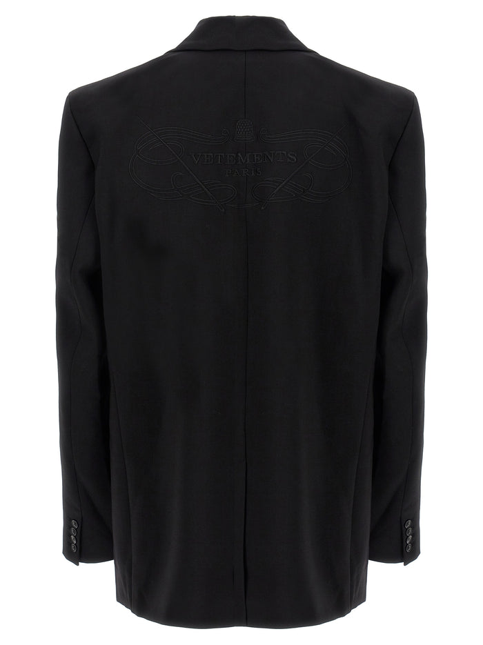 Logo Embroidered blazer Black
