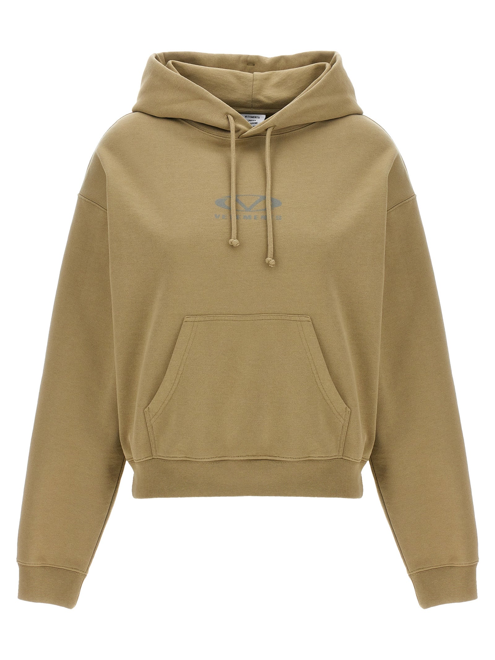 Oval Logo hoodie Beige Cotton Sweatshirt