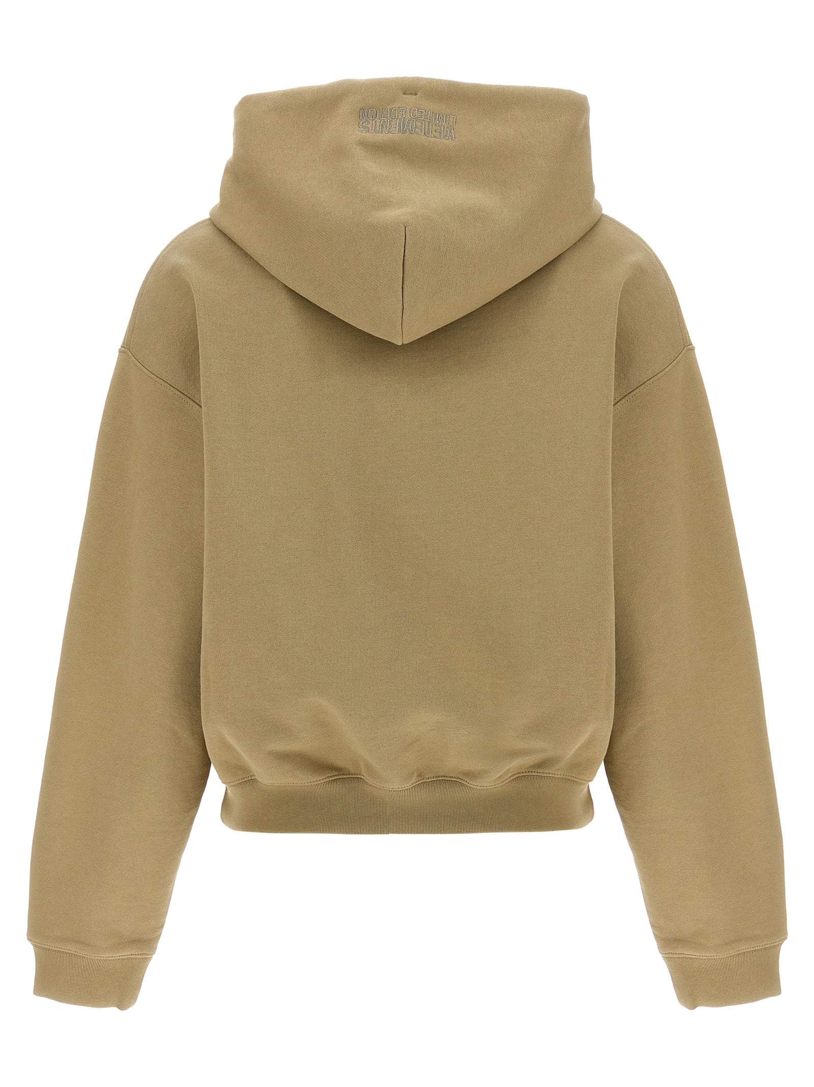 Oval Logo hoodie Beige Cotton Sweatshirt